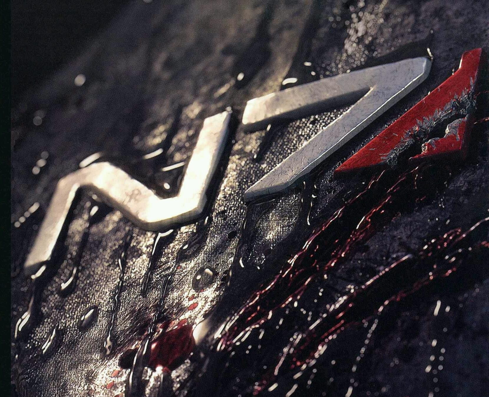 close-up, red, metal, work tool, water, n7 mass effect logo video games, sharp, textured, high angle view, 720P, still life, no people, wood - material, HD Wallpaper