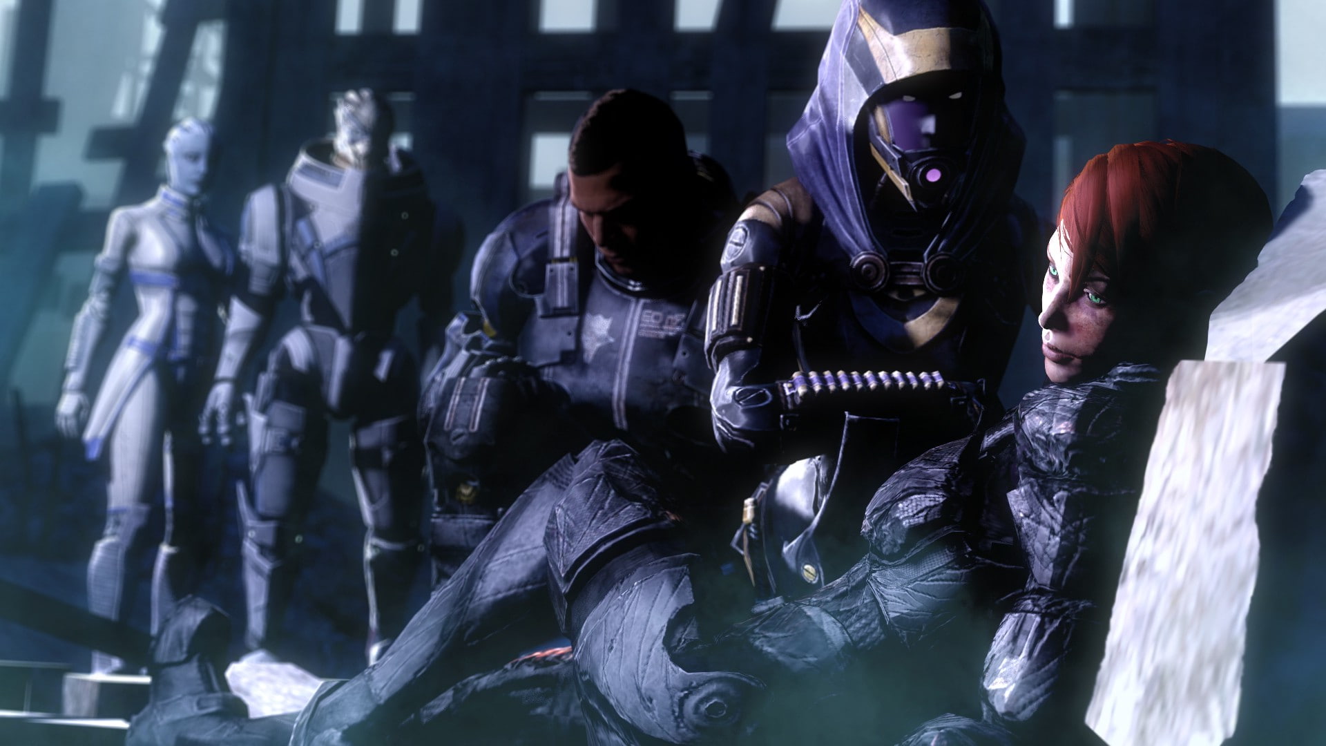 gun, armed forces, army soldier, government, Mass Effect, James Vega, teamwork, video games, TaliZorah, adult, military uniform, military, Liara TSoni, HD Wallpaper