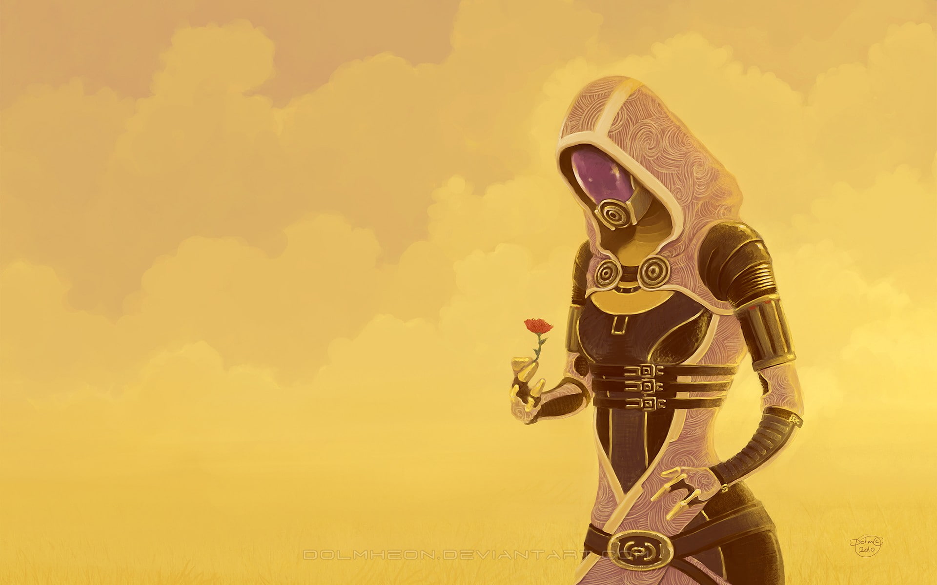 Mass Effect 2  yellow  Mass Effect  video games  flowers  TaliZorah  Mass Effect 3, 1080P, HD Wallpaper