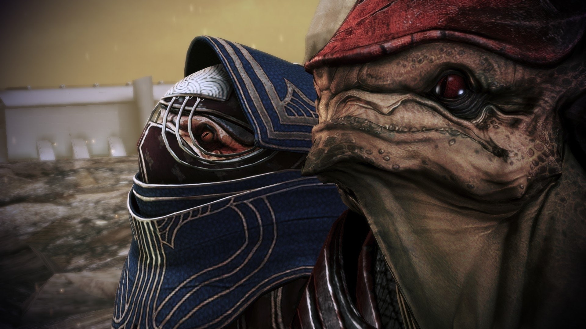 representation, mask, day, outdoors, Mass Effect, focus on foreground, art and craft, craft, sculpture, animal body part, creativity, statue, mammal, mouth open, HD Wallpaper