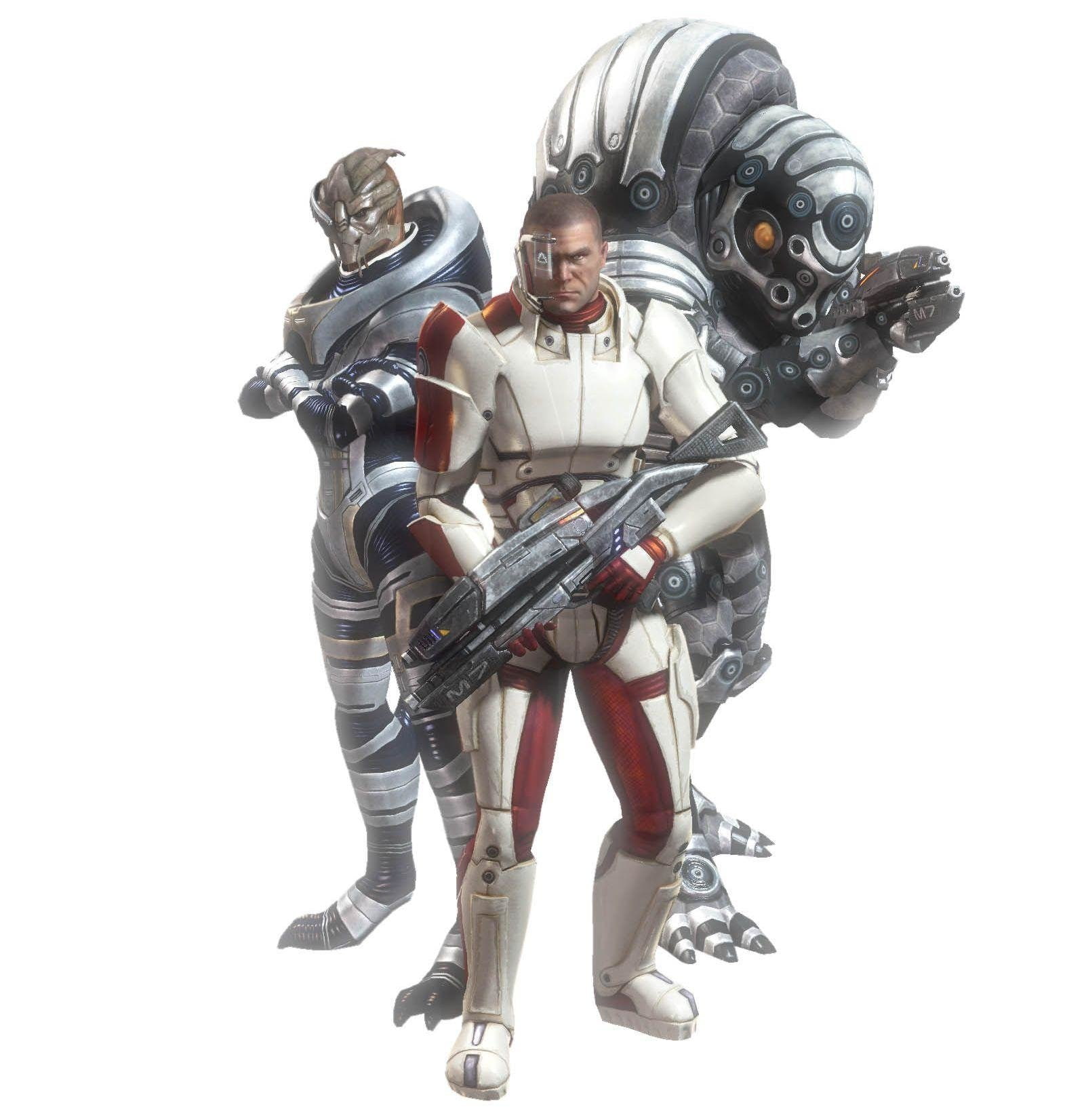 Garrus Vakarian, Commander Shepard, Urdnot Wrex, Mass Effect, 720P, Phone HD Wallpaper