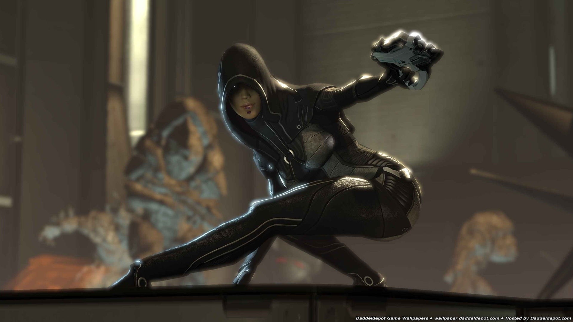 games, x, mass, video, hd, girl, effect, 1080P, Video Games, art, weapons, goto, people, women, kasumi, HD Wallpaper