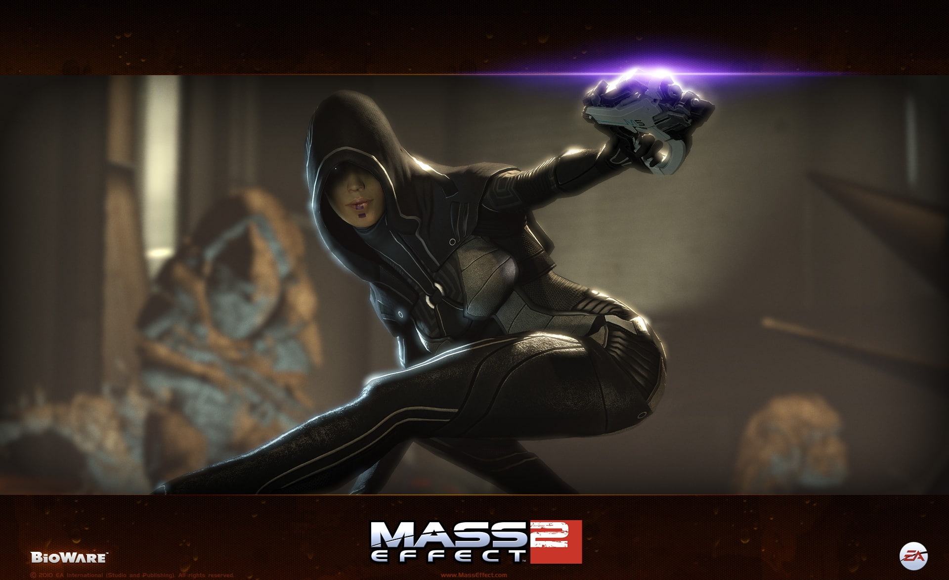 male likeness, 1080P, metal, night, mass effect 2, kasumi, indoors, goto, architecture, sculpture, mass, low angle view, representation, Games, technology, HD Wallpaper