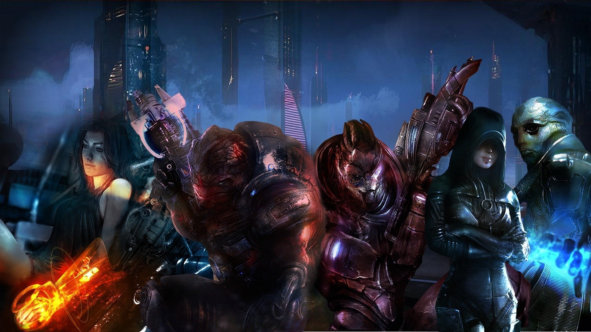 Miranda Lawson, 1080P, Grunt (Mass Effect), Garrus Vakarian, Mass Effect, Thane Krios, Mass Effect 3, Kasumi Goto, HD Wallpaper