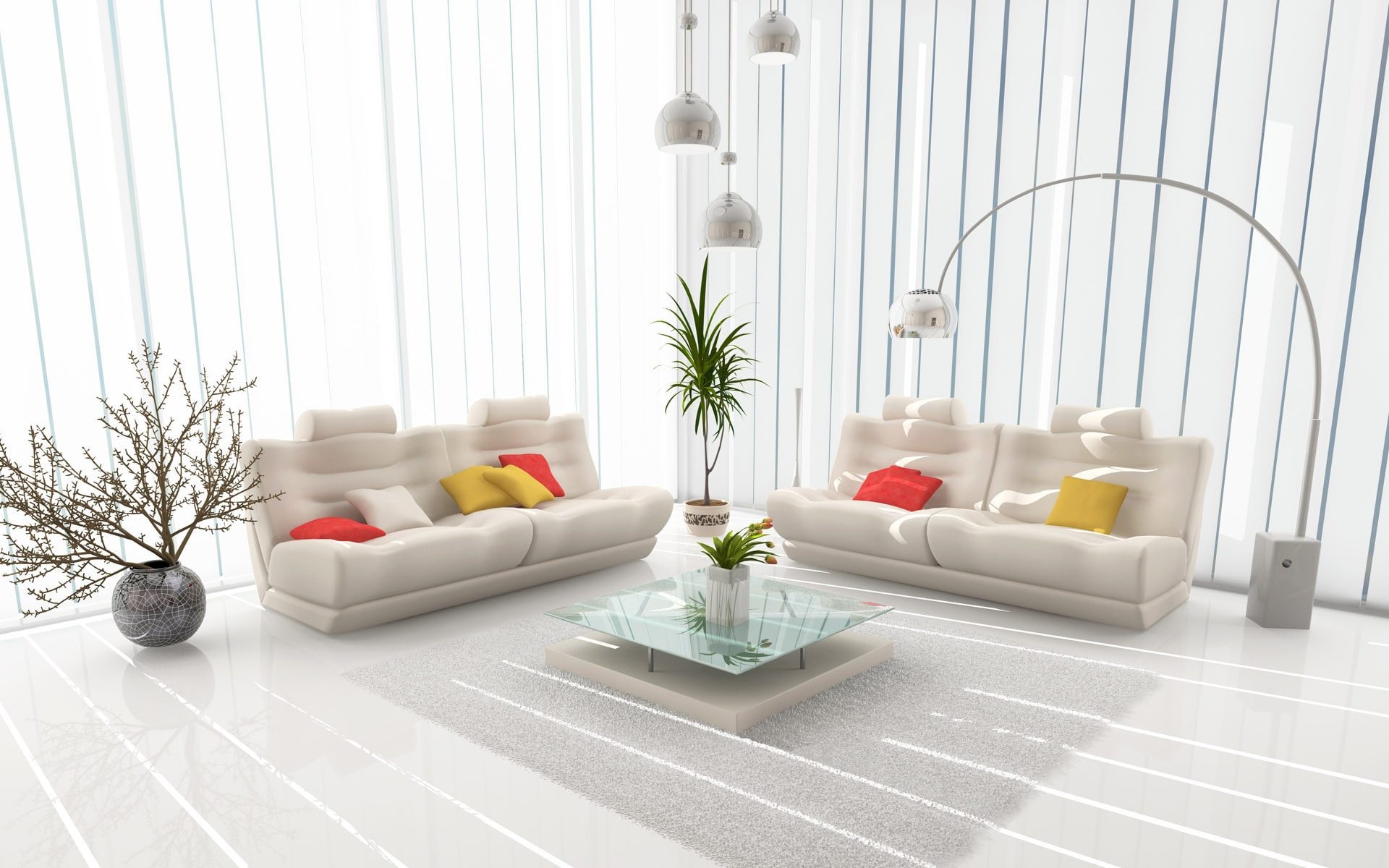 living, room, white, 1080P, dinning, modern, livingroom, furniture, HD Wallpaper