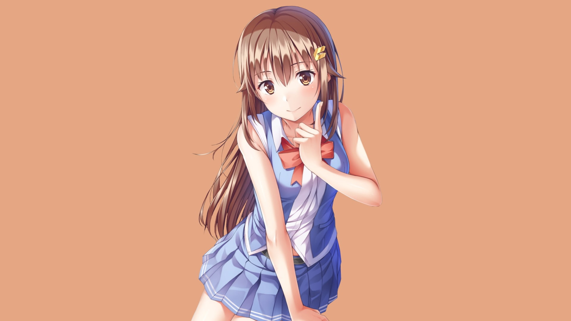 Virtual Youtuber, School Uniform, Girl, Brown Hair, Anime, 1080P, Tokino Sora, HD Wallpaper