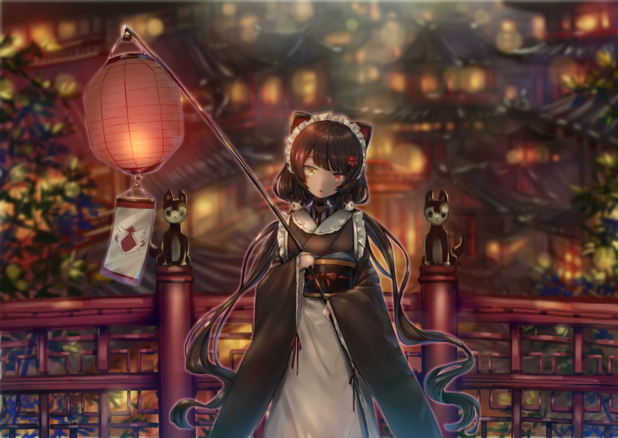 Inui Toko, Anime, 1080P, Nijisanji, Virtual Youtuber, Heterochromia, HD Wallpaper