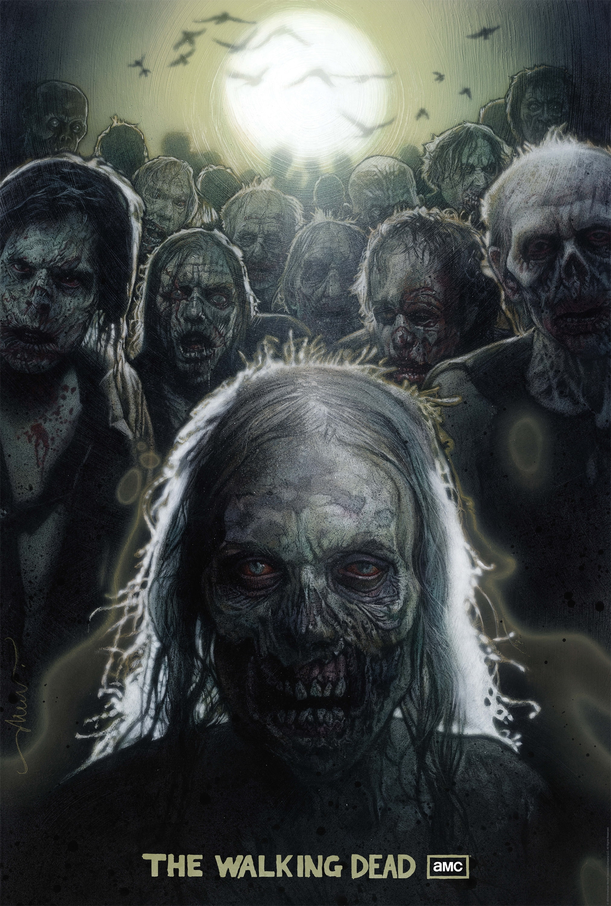 x, The Walking Dead, series, dead, tv, 2K, poster, art, entertainment, hd, walking, Phone HD Wallpaper