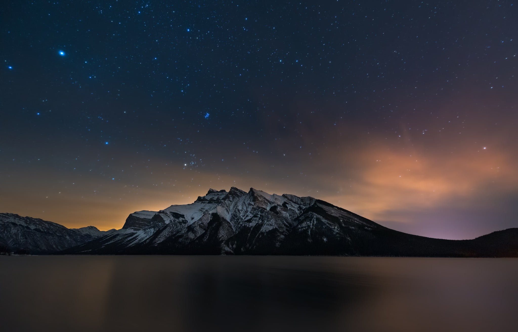 screen, 1080P, astronomy, tranquil scene, cold temperature, no people, space, water, snow, scenics - nature, tv, nature, mountain range, landscape, mountain peak, HD Wallpaper