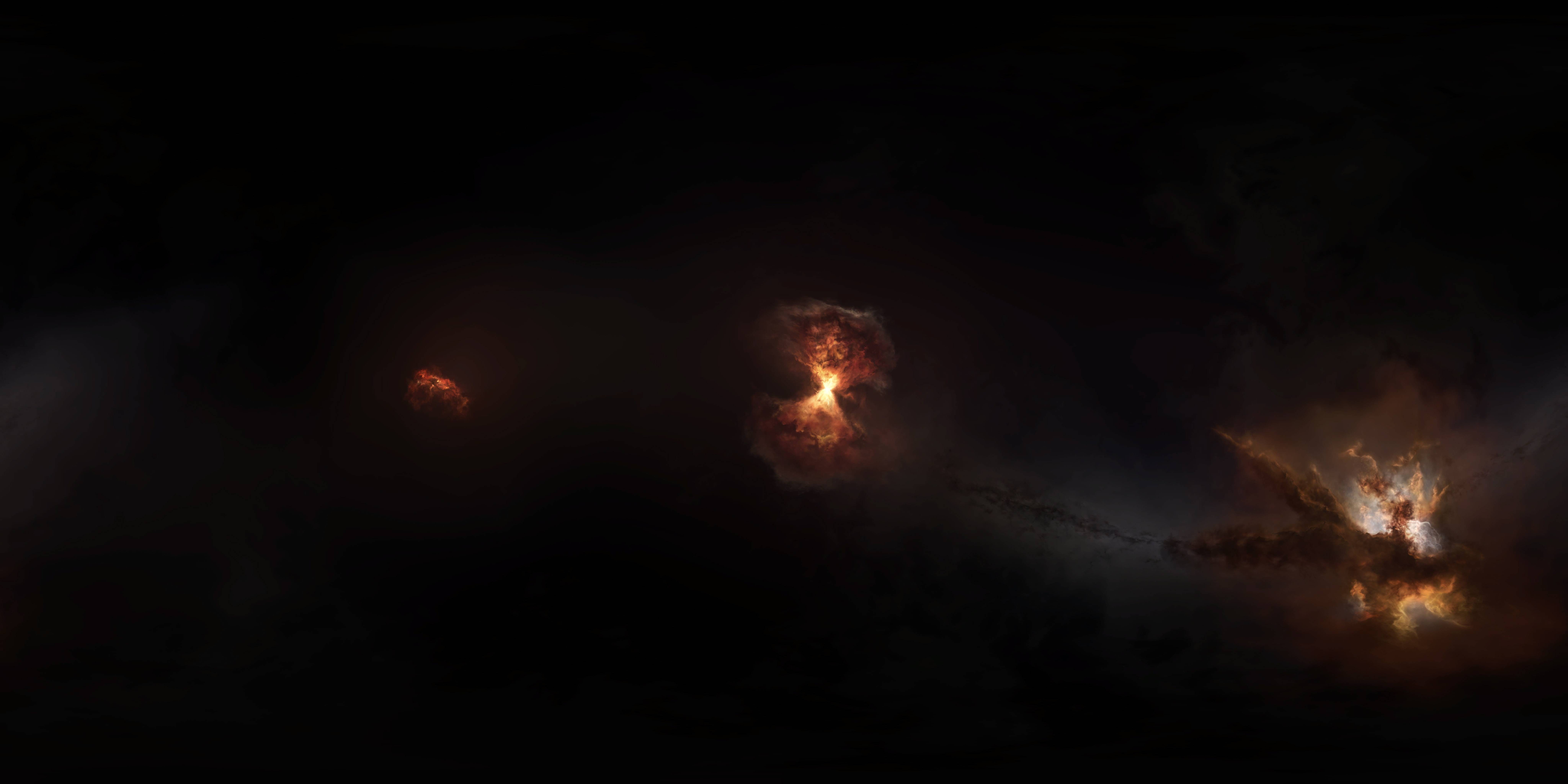 video games, fire, moon, astronomy, no people, nature, exploding, cloud - sky, illuminated, beauty in nature, explosive, smoke - physical structure, dark, HD Wallpaper