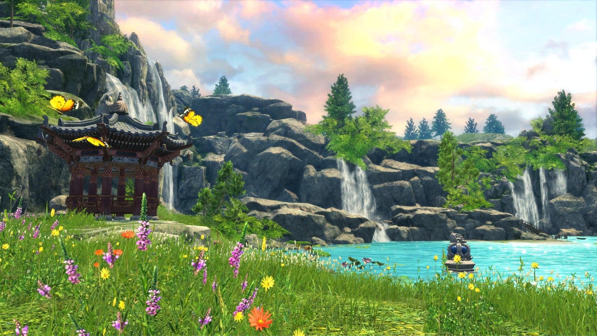 white, Blade and Soul, land, 1080P, beauty in nature, green, tree, non-urban scene, water, nature, no people, Online games, flowering plant, mmorpg, HD Wallpaper
