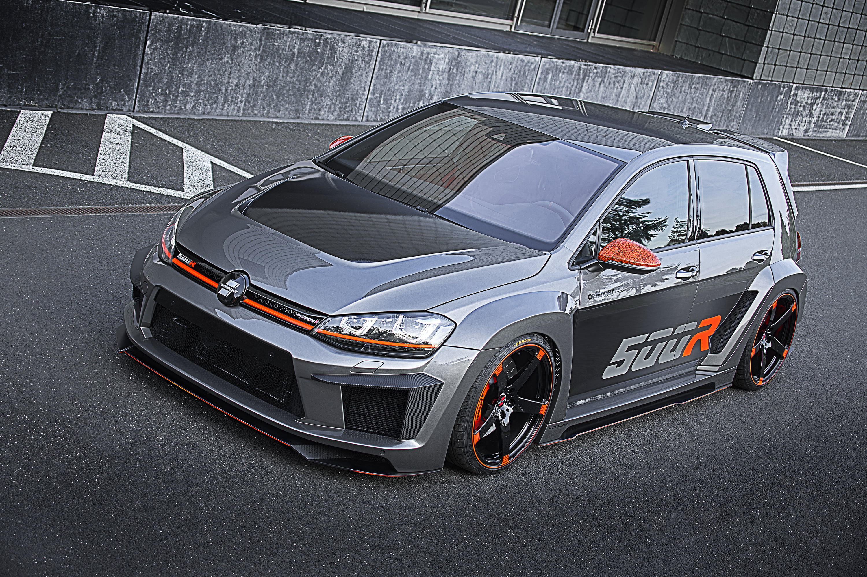 Type 5G, city, asphalt, speed, Volkswagen, car, transportation, road, sign, racecar, gray, driving, architecture, motor vehicle, land vehicle, Golf R, high angle view, HD Wallpaper
