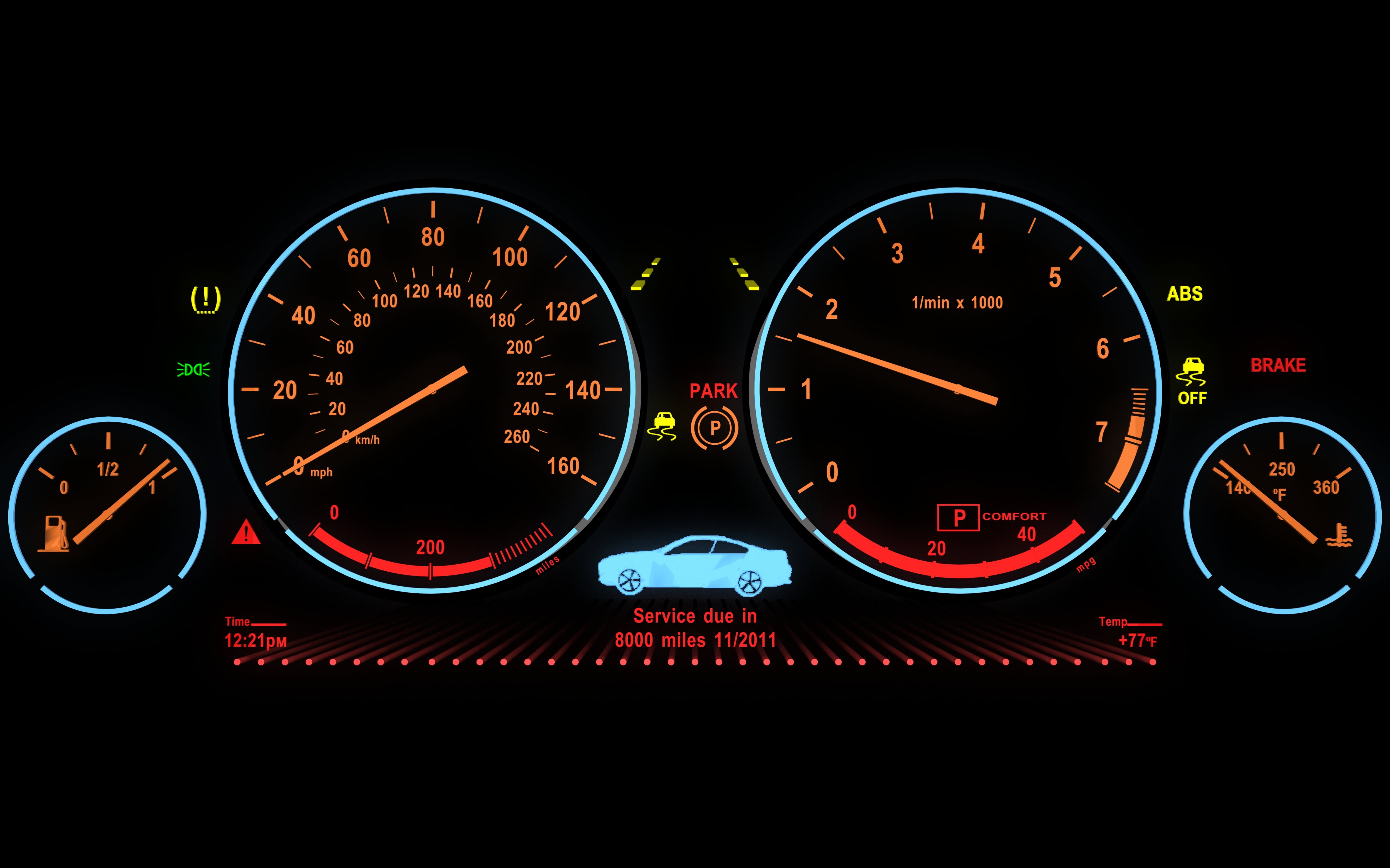 driving, blue, car, odometer, equipment, engine, meter - Instrument Of Measurement, traffic, mode of Transport, glowing, instrument of Measurement, BMW, HD Wallpaper
