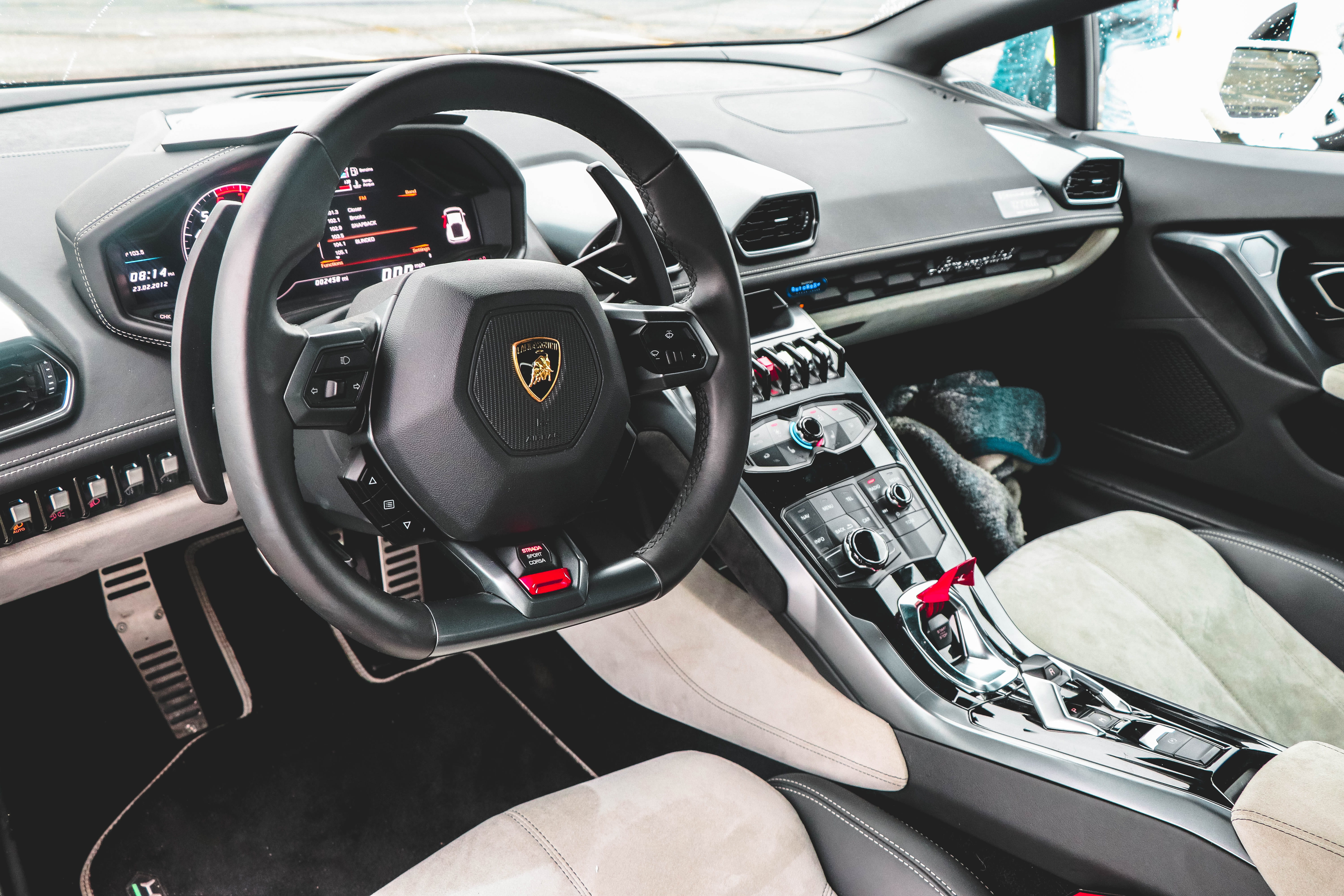 indoors, interior, transportation, technology, mode of transportation, black, luxury, inside, 5K, gearshift, land vehicle, odometer, style, control panel, HD Wallpaper