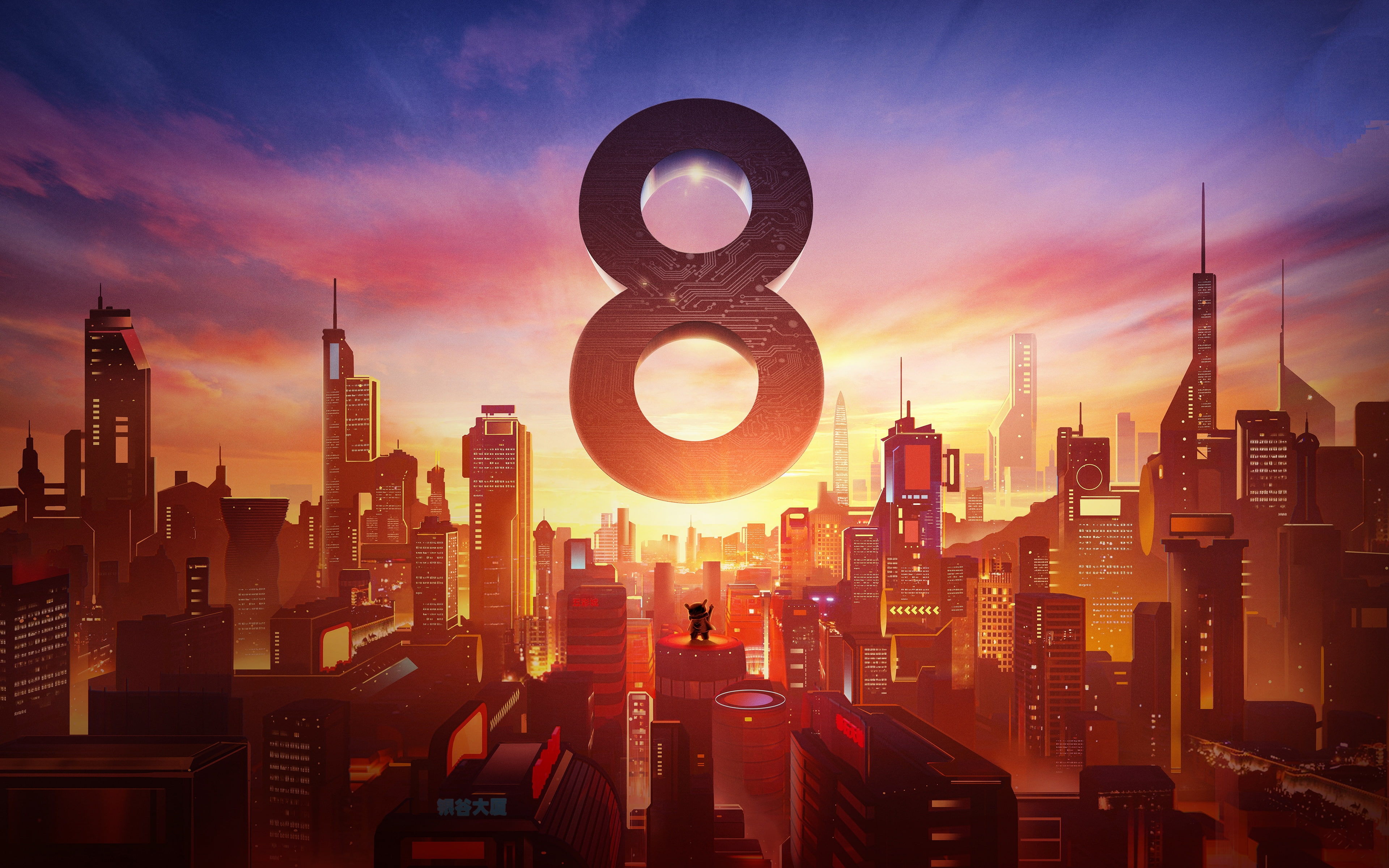 cityscape, 4K, xiaomi mi 8 stock, Others, artwork, HD Wallpaper