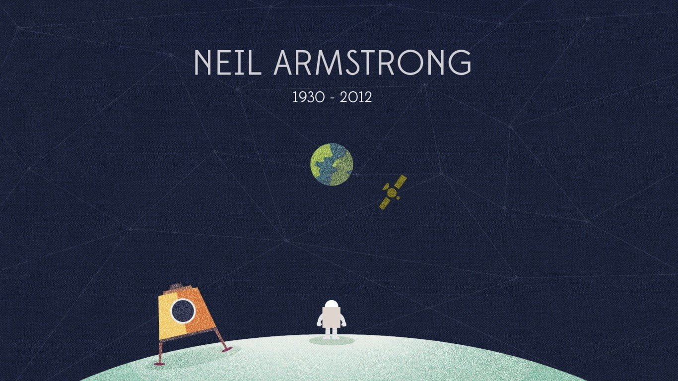720P, minimalism, astronaut, Neil Armstrong, HD Wallpaper