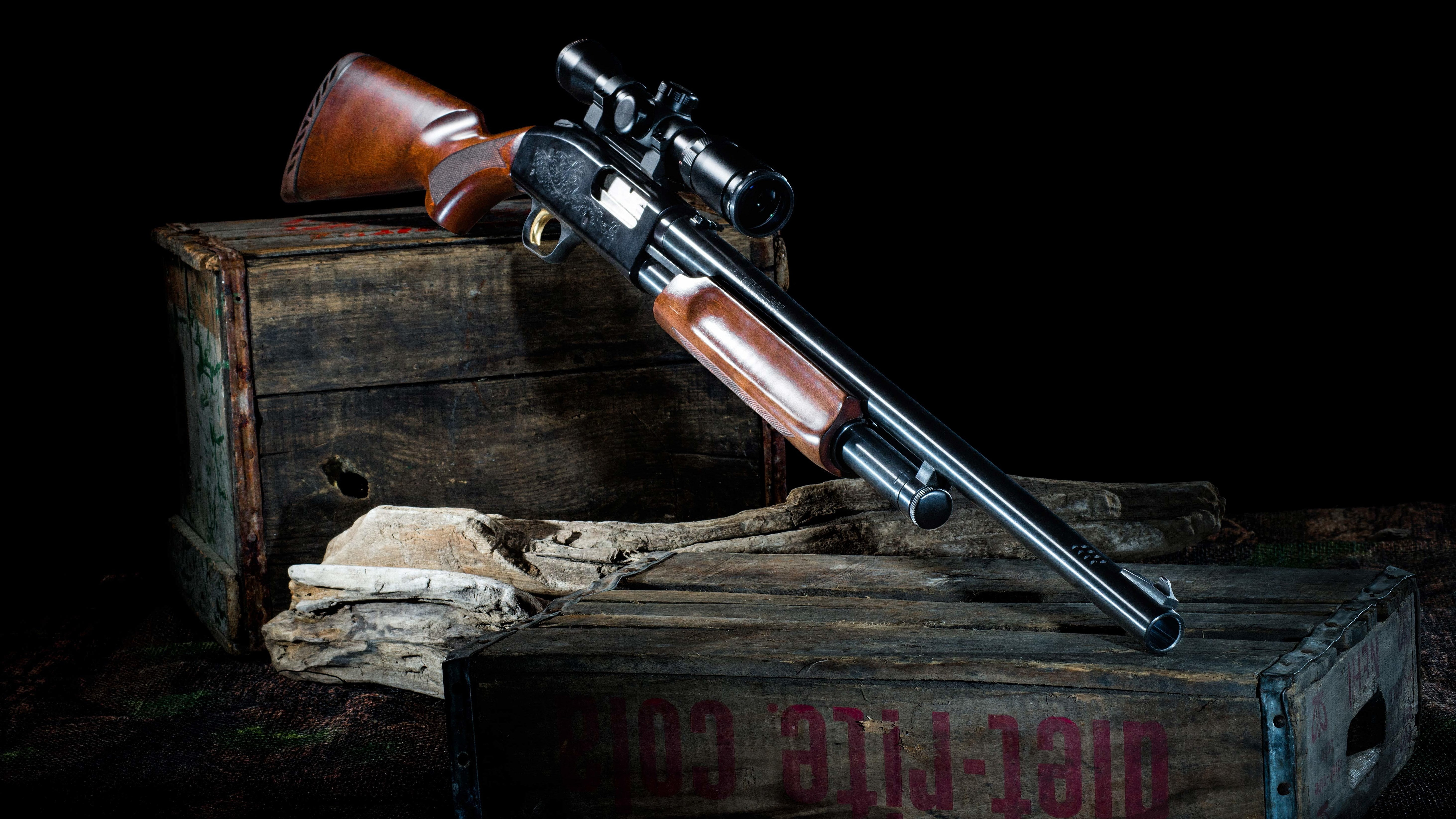 weapon, black background, studio shot, no people, ammunition, 5K, communication, aggression, book, security, metal, wood - material, handgun, antique, HD Wallpaper