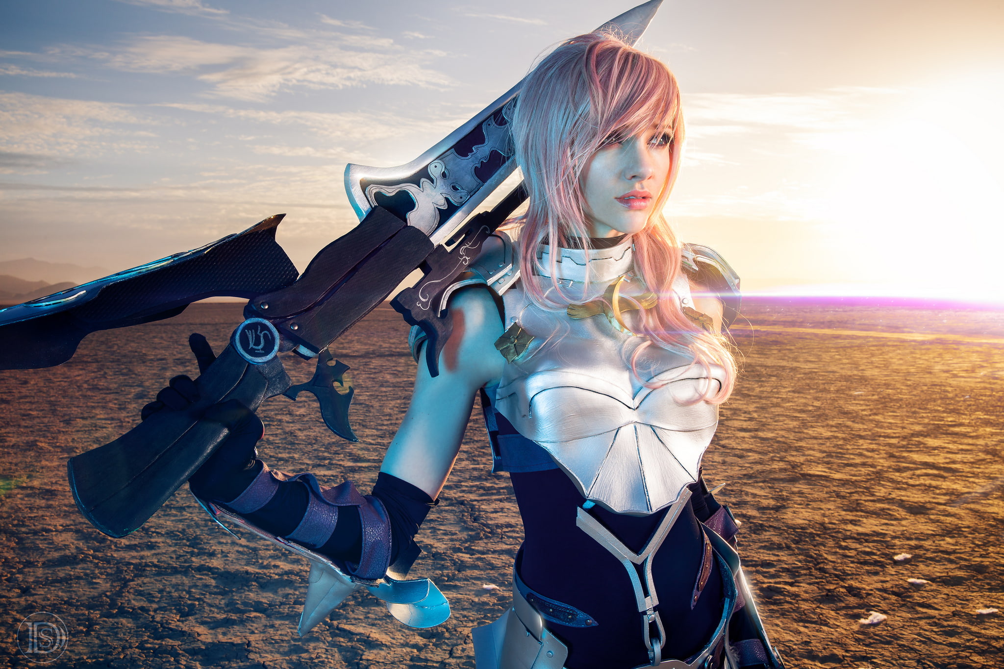 desert, girl, Lightning, warrior, Lyz Brickley, Final Fantasy XIII-2, cosplay, 1080P, HD Wallpaper
