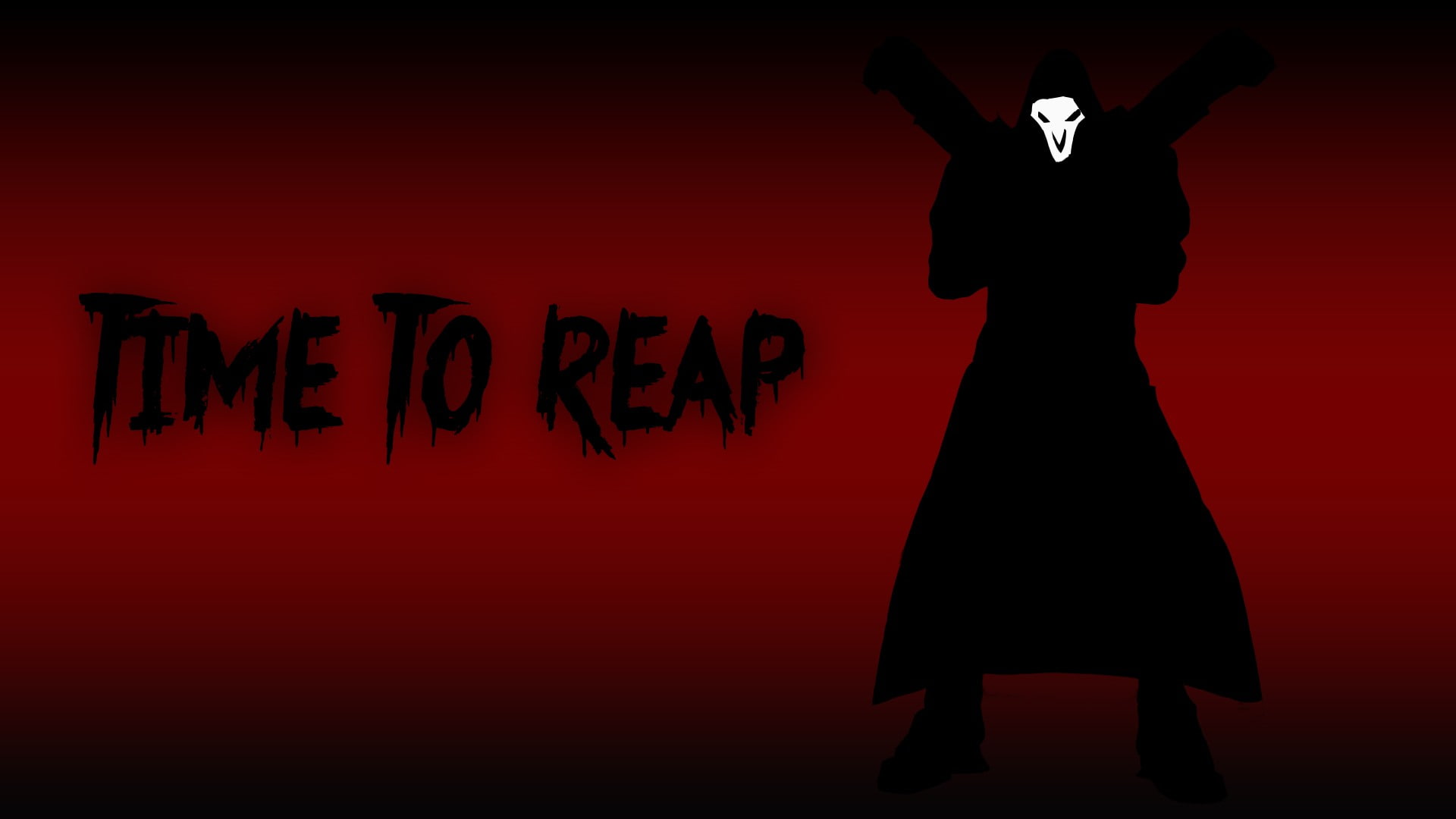 digital art, typography, red background, mask, silhouette, Reaper (Overwatch), 1080P, HD Wallpaper