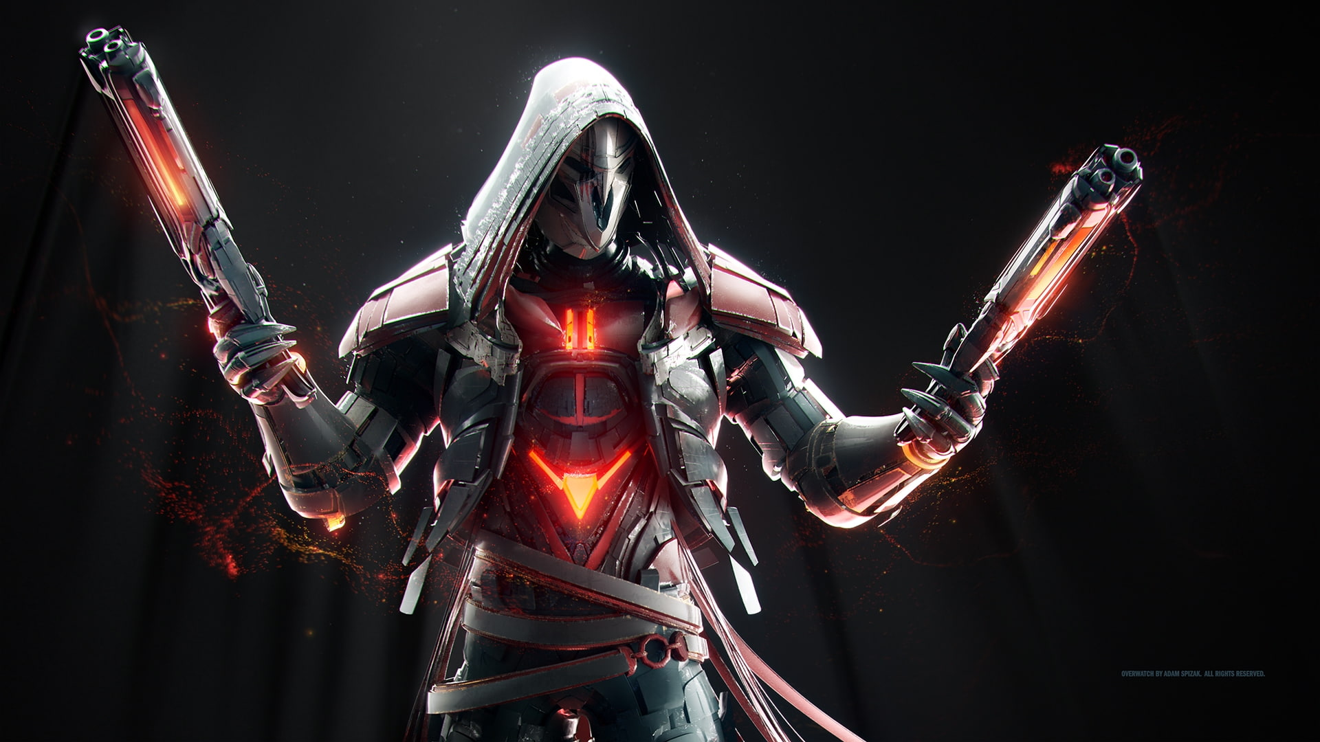 digital art, video games, 1080P, Overwatch, Reaper (Overwatch), HD Wallpaper