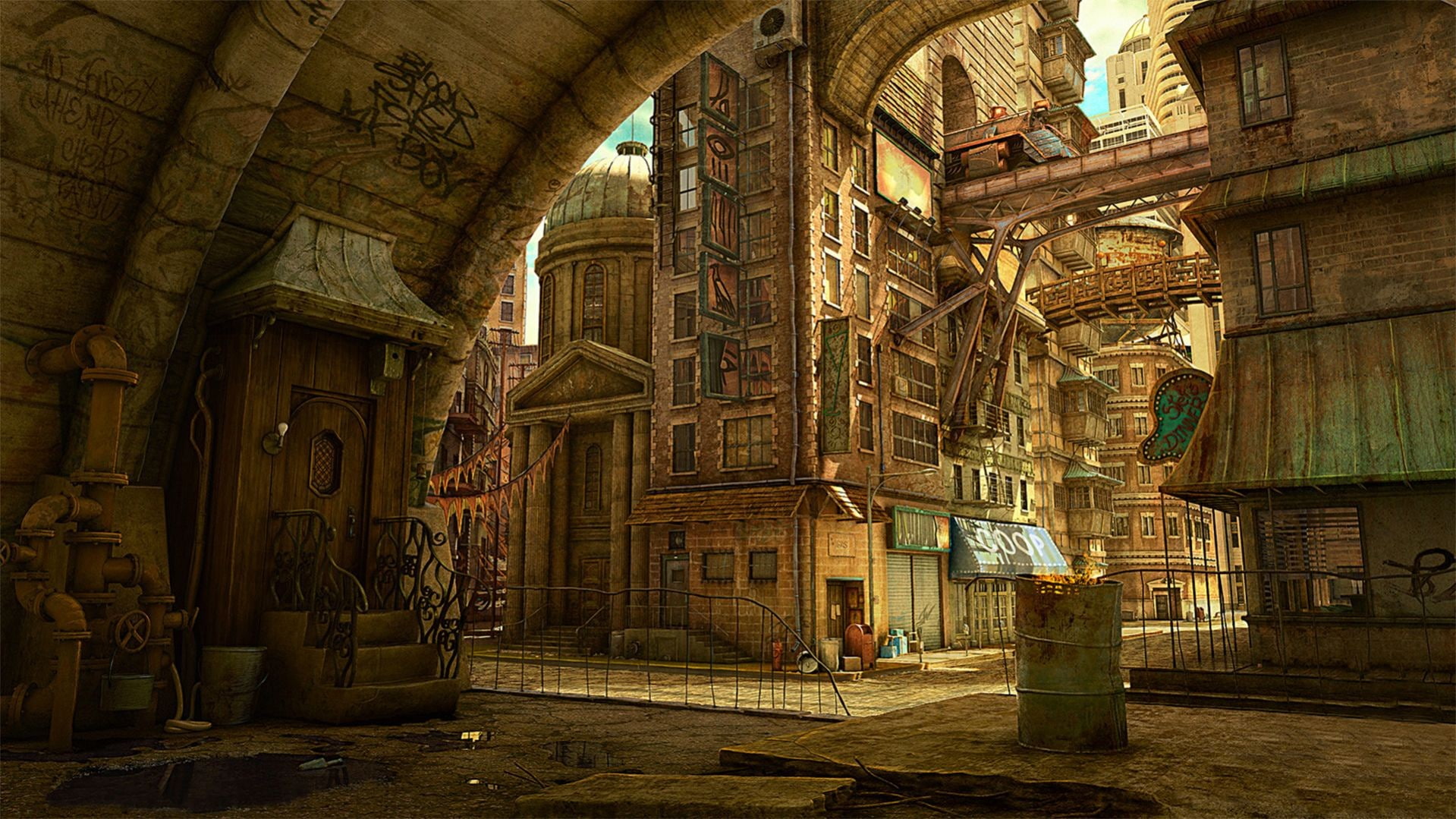 Tekkon Kinkreet, Steampunk, 720P, city, HD Wallpaper