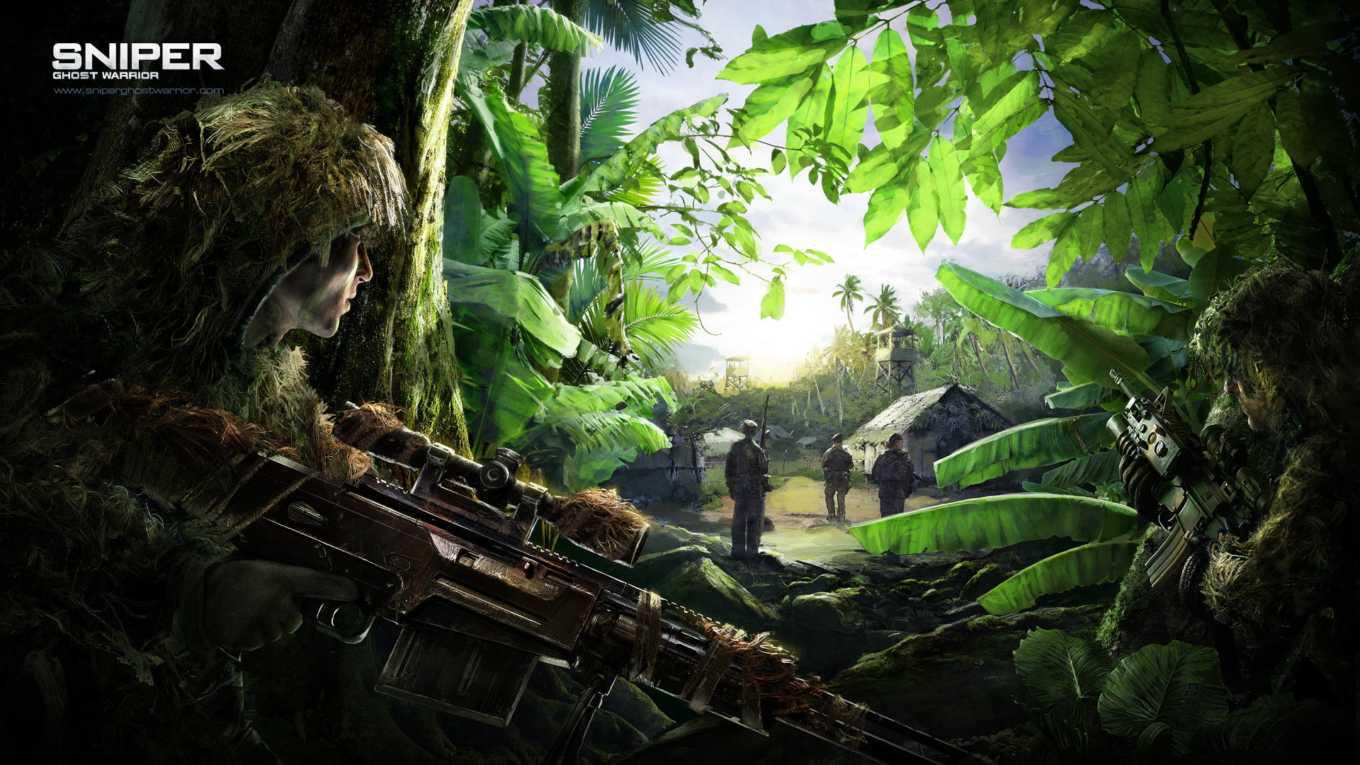 outdoors, sunlight, men, young adult, patrol, forest, headshot, ghillie, green color, ambush, growth, nature, day, portrait, suits, adult, real people, HD Wallpaper