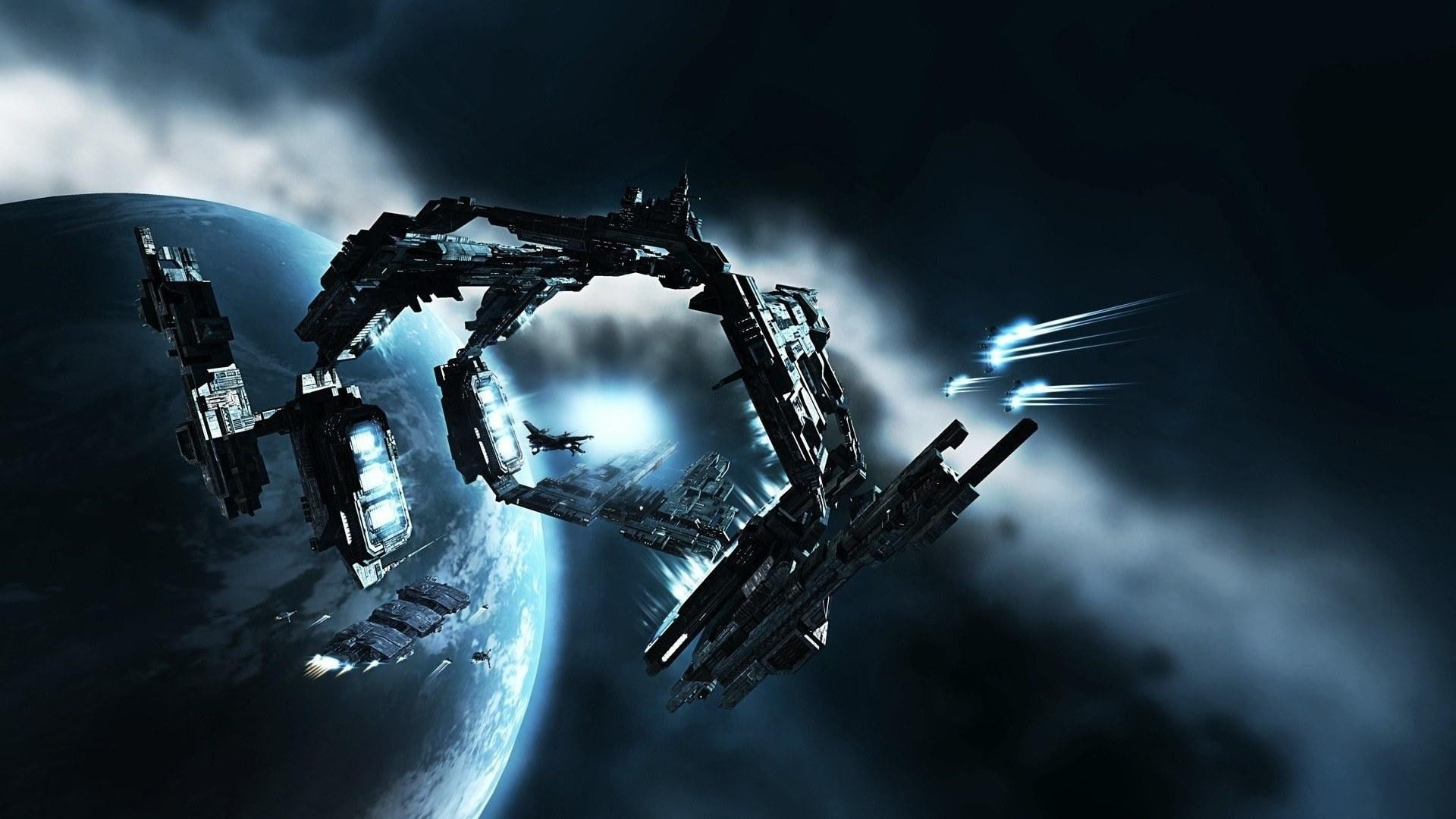 space, science fiction, gates, EVE Online, 1080P, Caldari, spaceship, HD Wallpaper