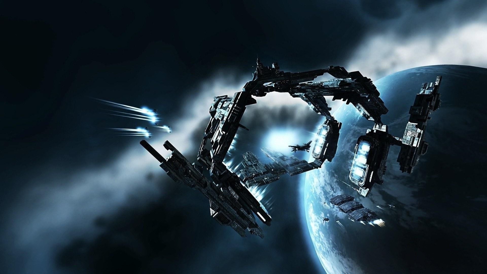 1080P, Gates, Caldari, space, EVE Online, spaceship, science fiction, HD Wallpaper