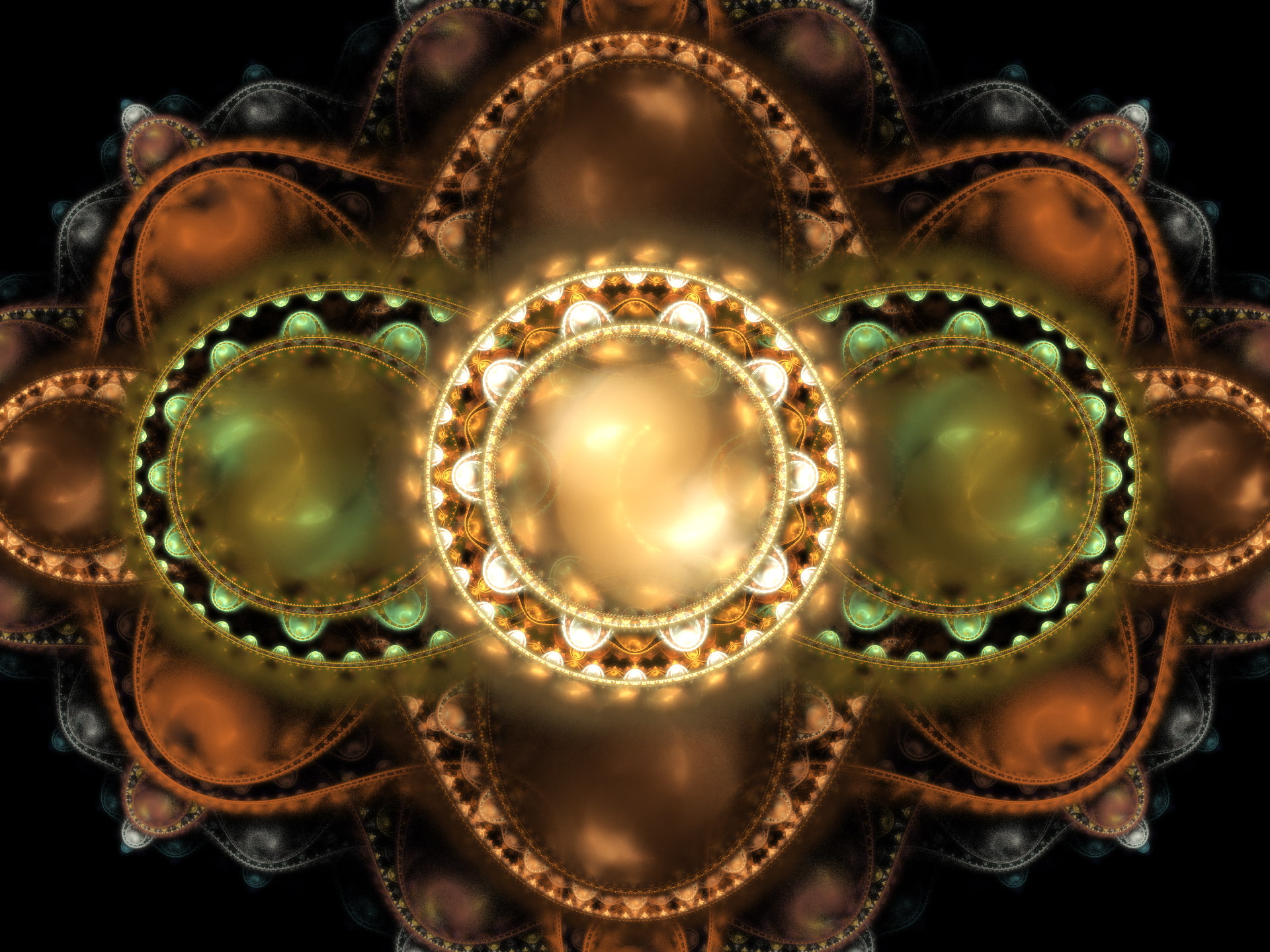 hd, white, brown, fractal, green, 1080P, abstract, artwork, HD Wallpaper