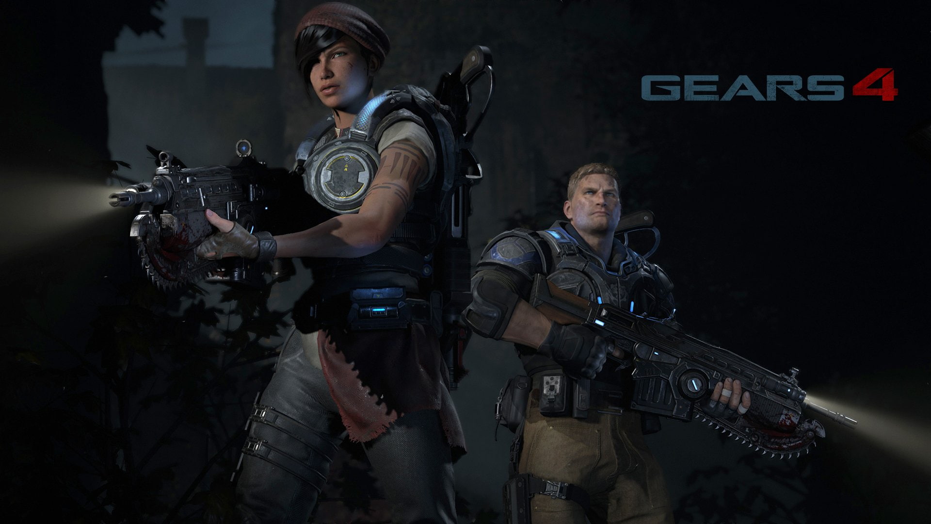 aggression, Gears of War, clothing, government, uniform, young men, police force, military, two people, adult, young adult, standing, law, weapon, three quarter length, HD Wallpaper