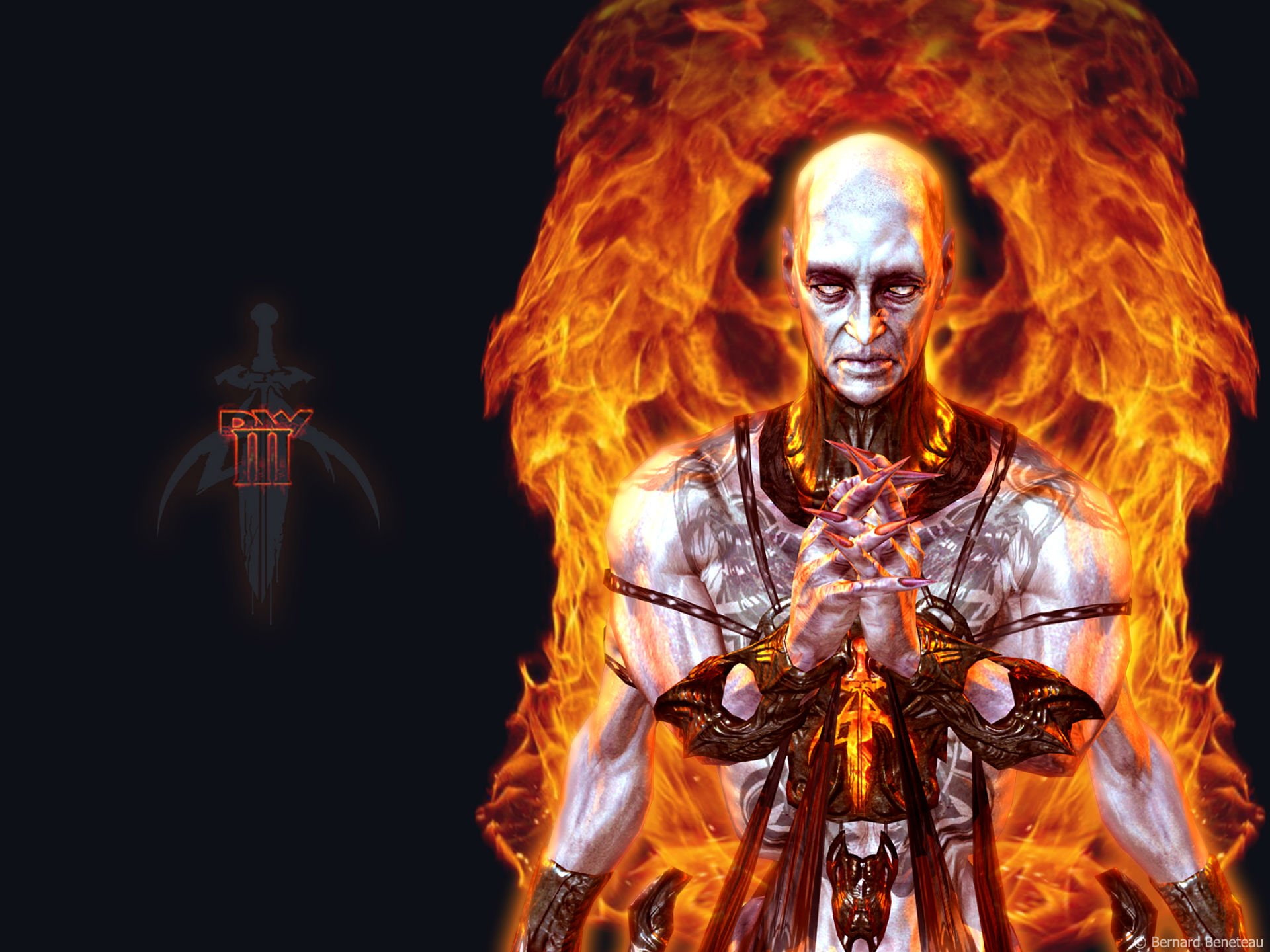 warrior, war, 1080P, action, artwork, evil, art, skeleton, human bone, studio shot, fantasy, fear, fire - natural phenomenon, one person, human skeleton, HD Wallpaper