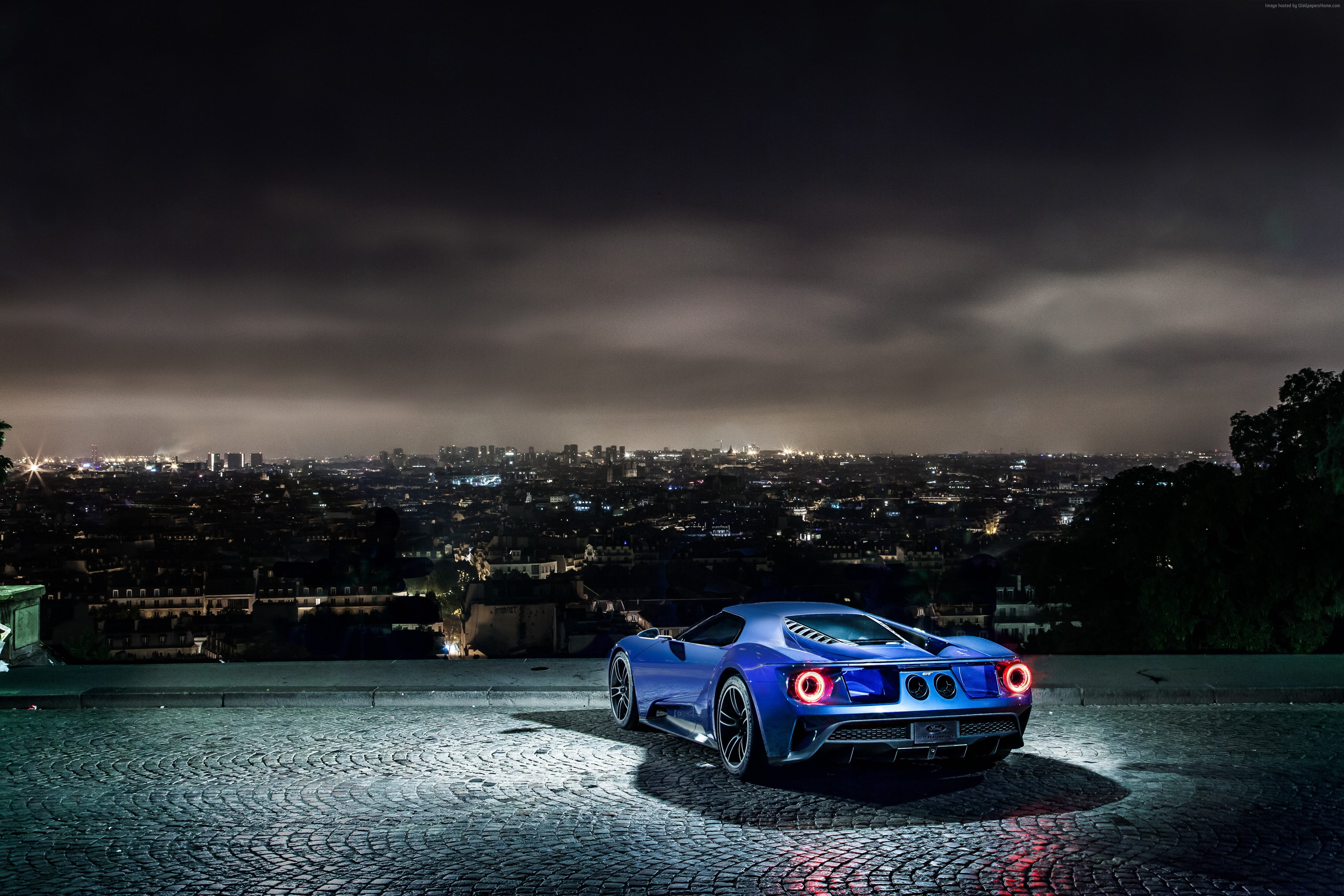 blue, concept, sports car, Ford GT, test drive, supercar, 4K, luxury cars, HD Wallpaper