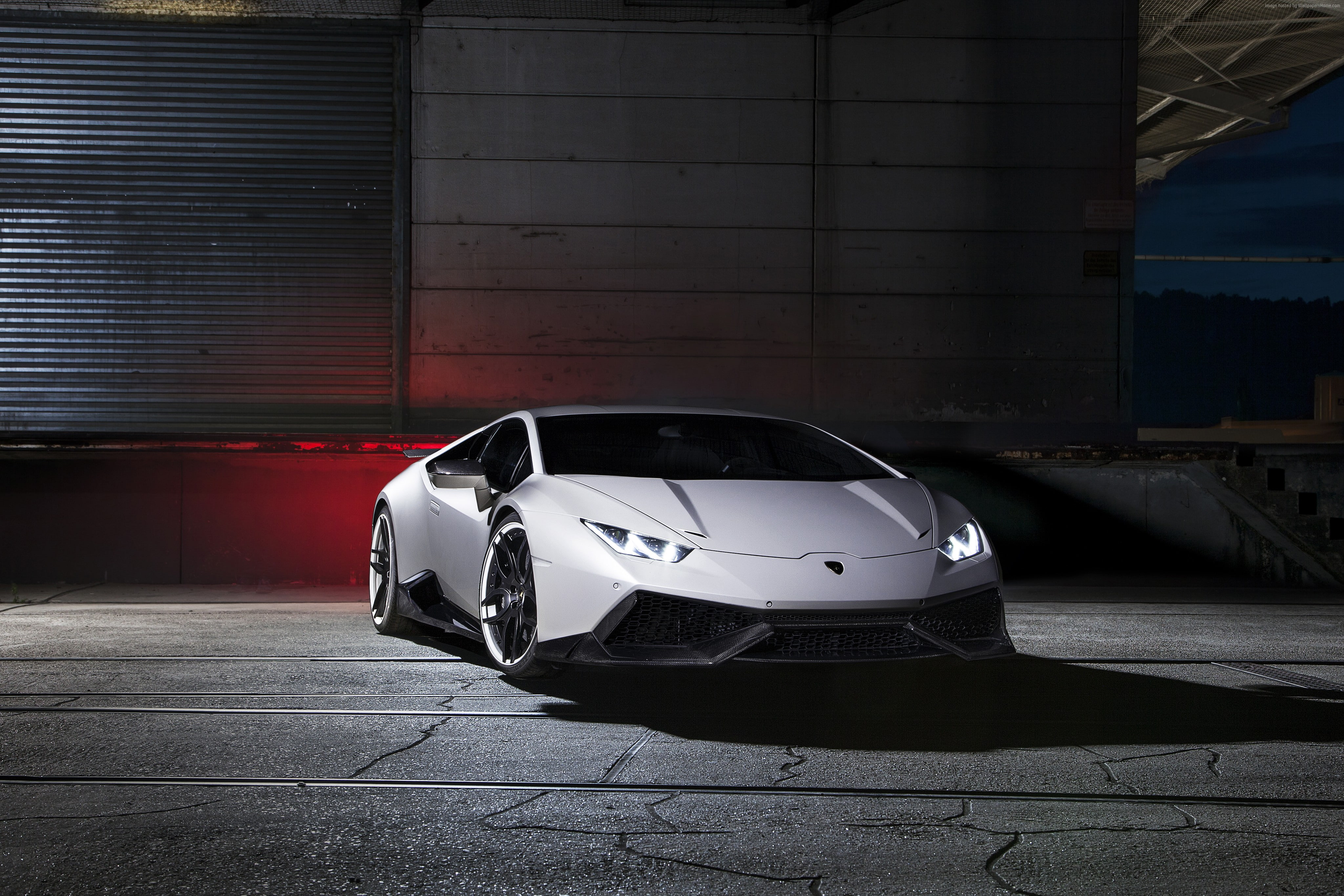 supercar, white, test drive, 4K, sports car, Lamborghini Huracan LP610-4, luxury cars, HD Wallpaper