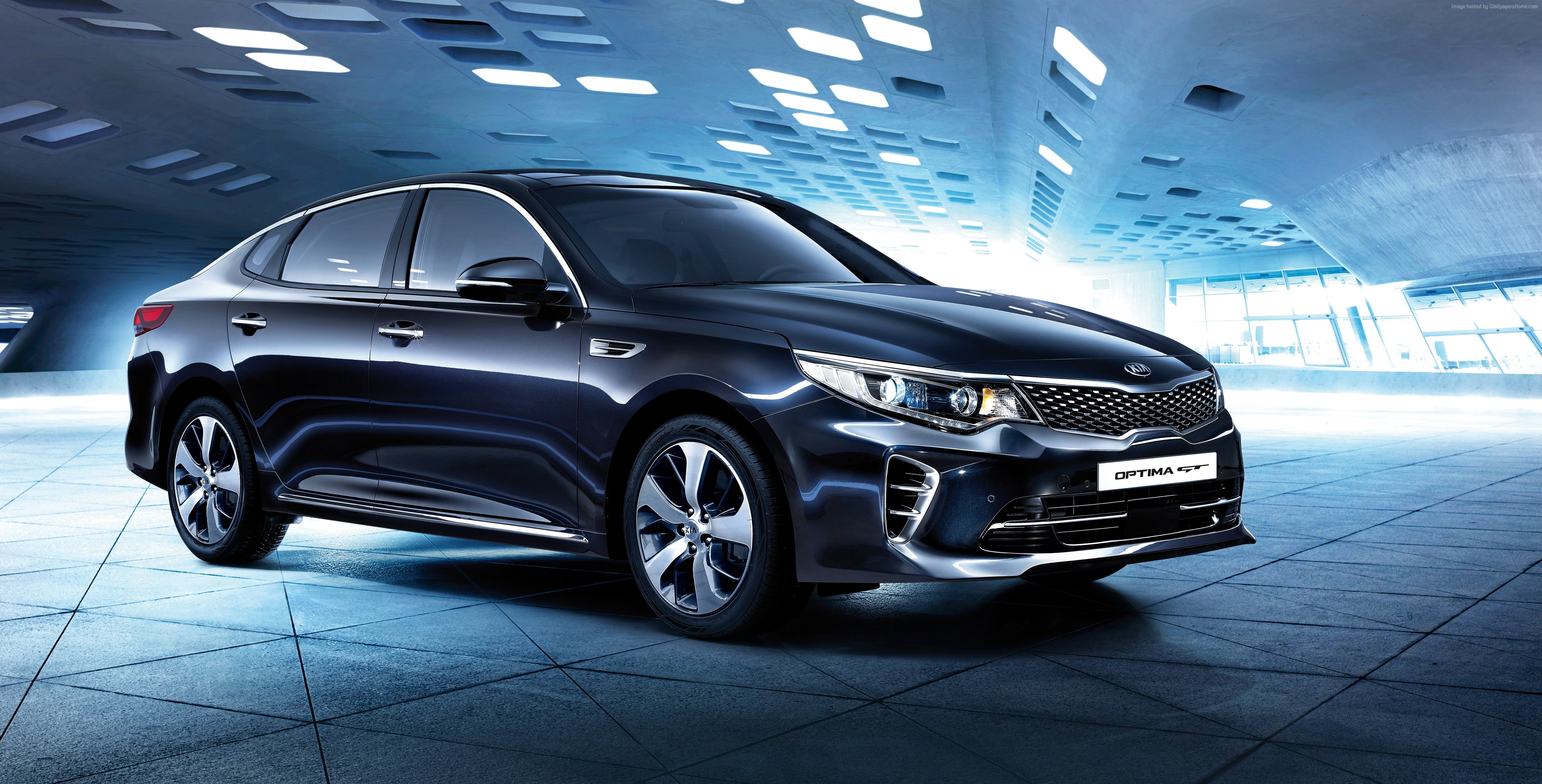 black, 4K, sports car, Kia Optima GT, test drive, supercar, luxury cars, HD Wallpaper