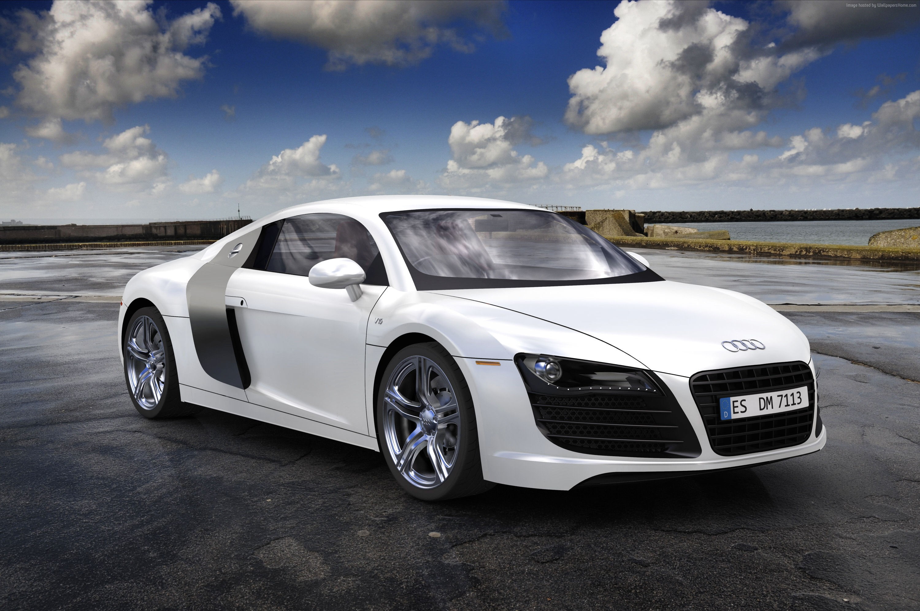 rent, day, outdoors, motor vehicle, no people, luxury, coupe, buy, Audi R8, sport car, wheel, sports car, stationary, wealth, sky, vintage car, 2K, nature, HD Wallpaper