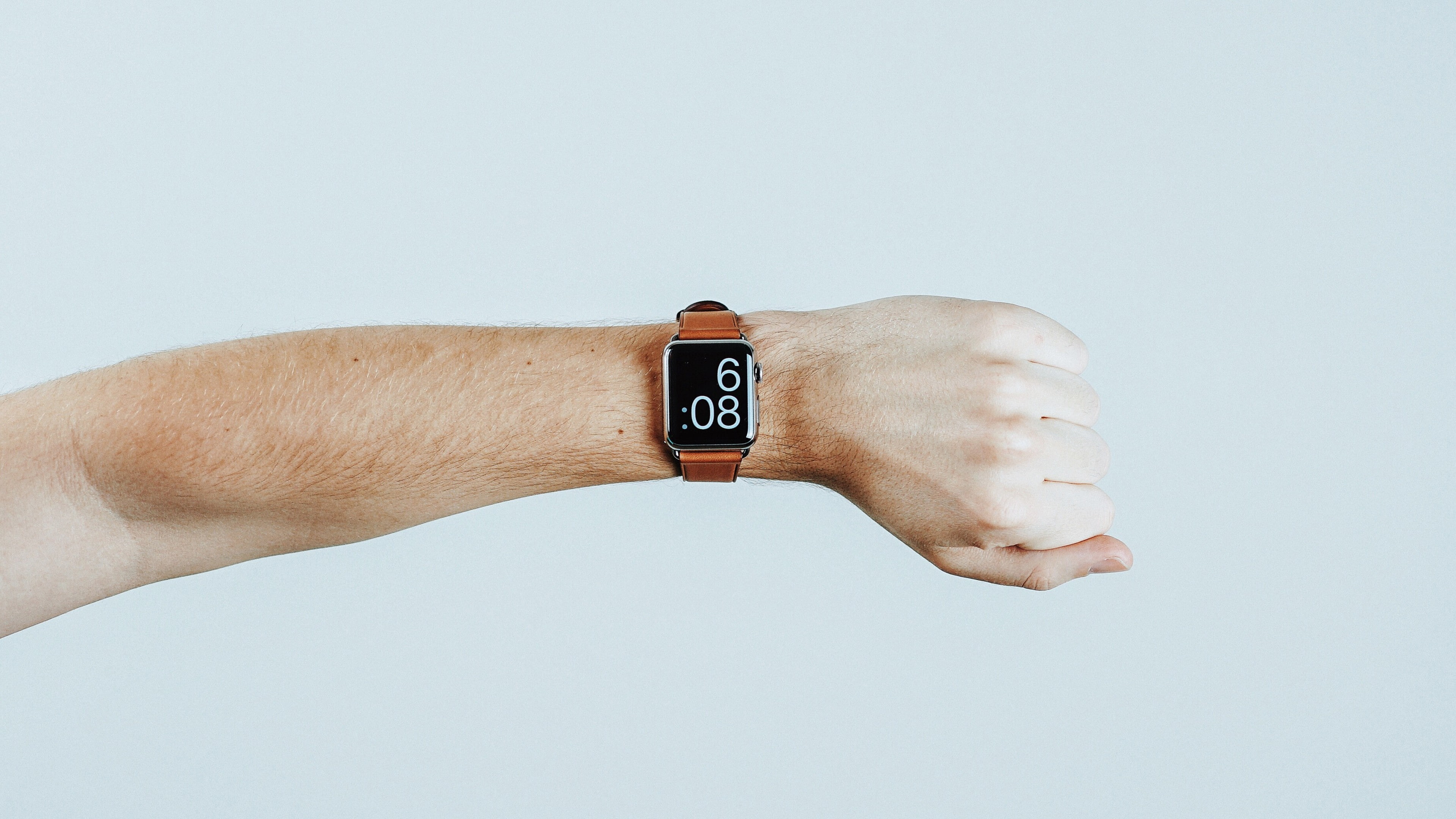 single object, hand, wrist, indoors, human limb, wristwatch, checking the time, blue background, deadline, time, 4K, clock, watch, adult, close-up, finger, HD Wallpaper