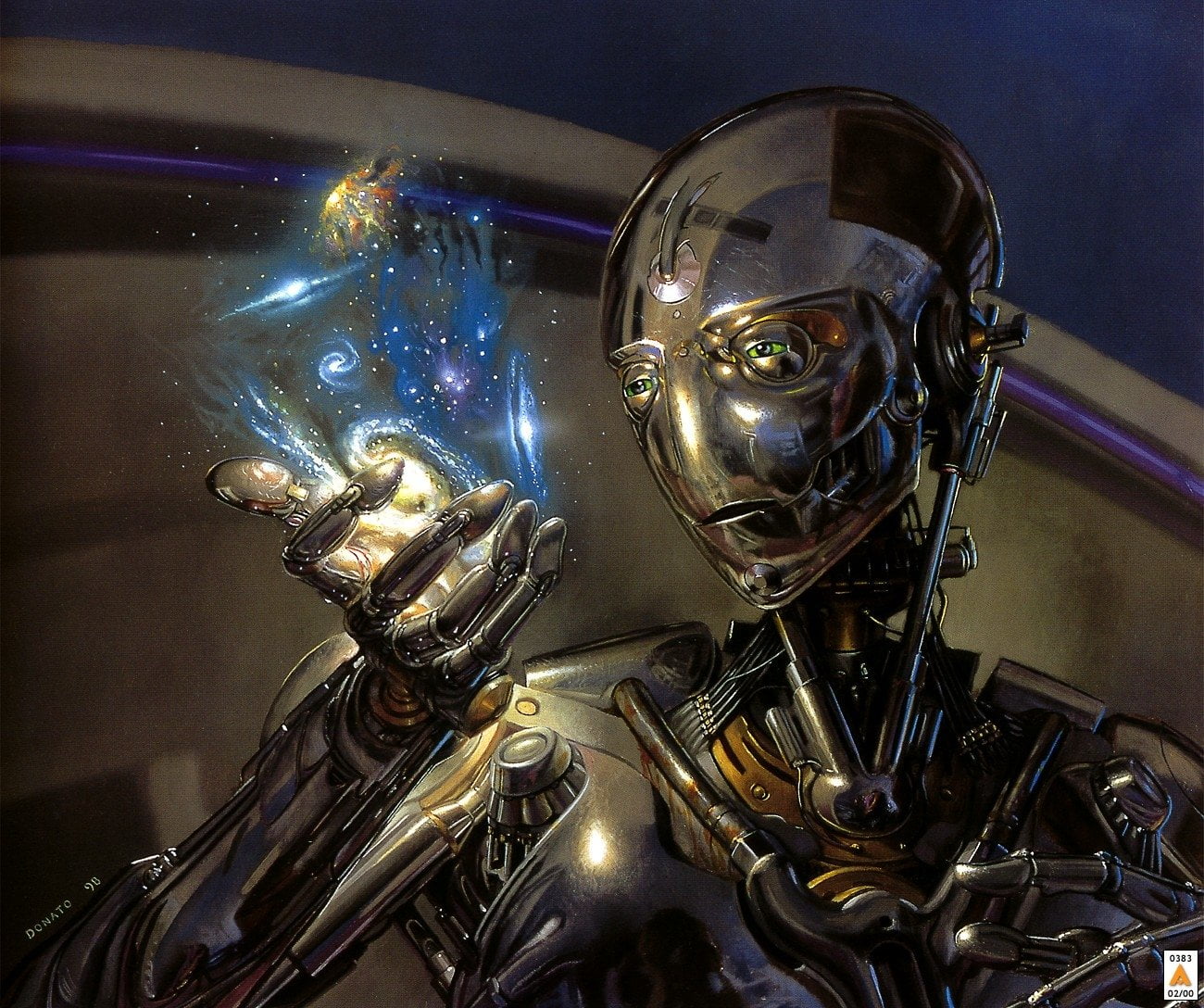 futuristic, d, gray, ornate, art and craft, female likeness, Cyborg, saxophone, Sci Fi, statue, belief, sculpture, shiny, chrome, 720P, male likeness, HD Wallpaper