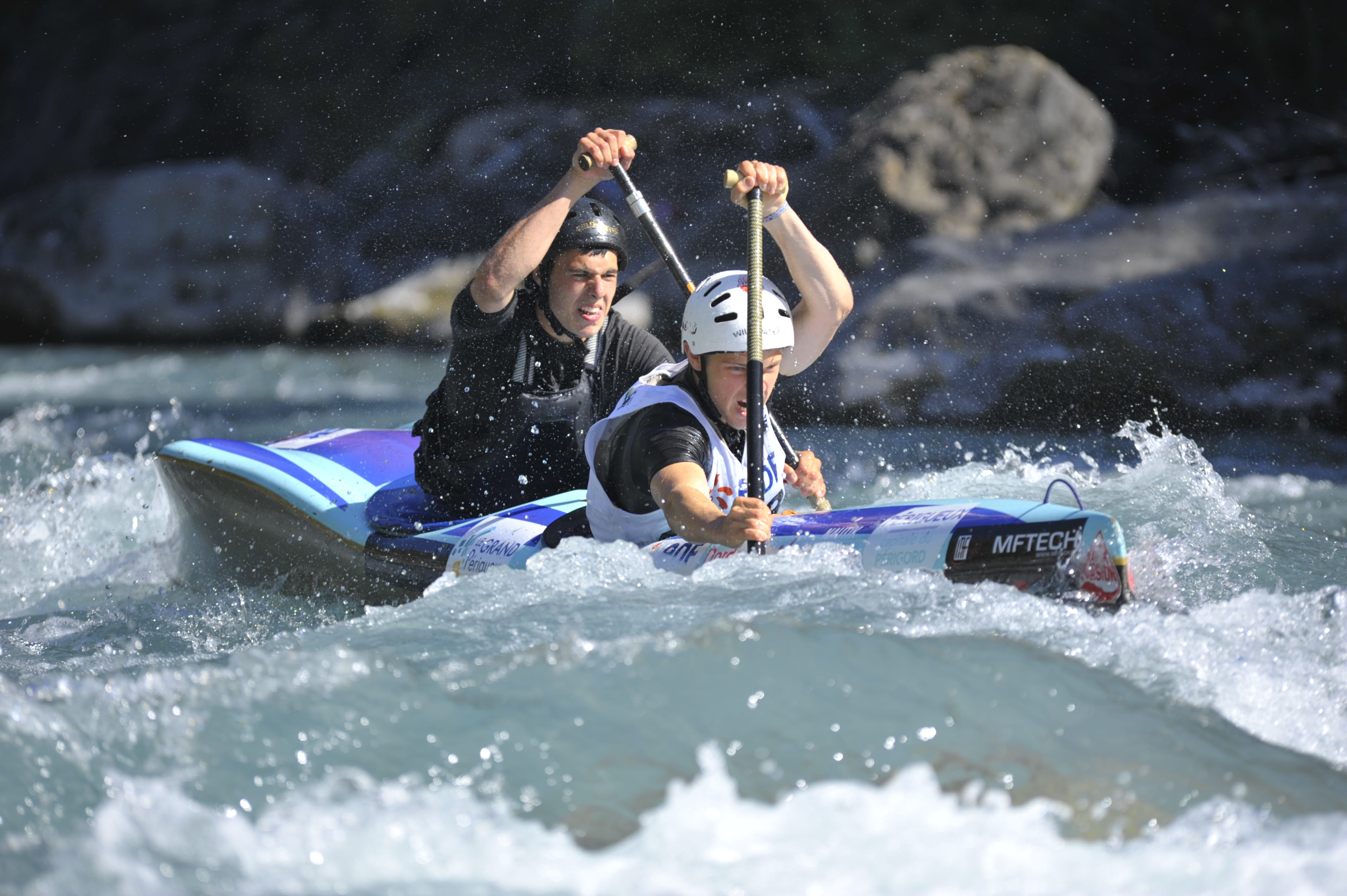 people, men, rioclar, descent, speed, lifestyles, torrent, challenge, lauzet, sport, outdoors, water-vives, two people, leisure activity, motion, kayak, HD Wallpaper