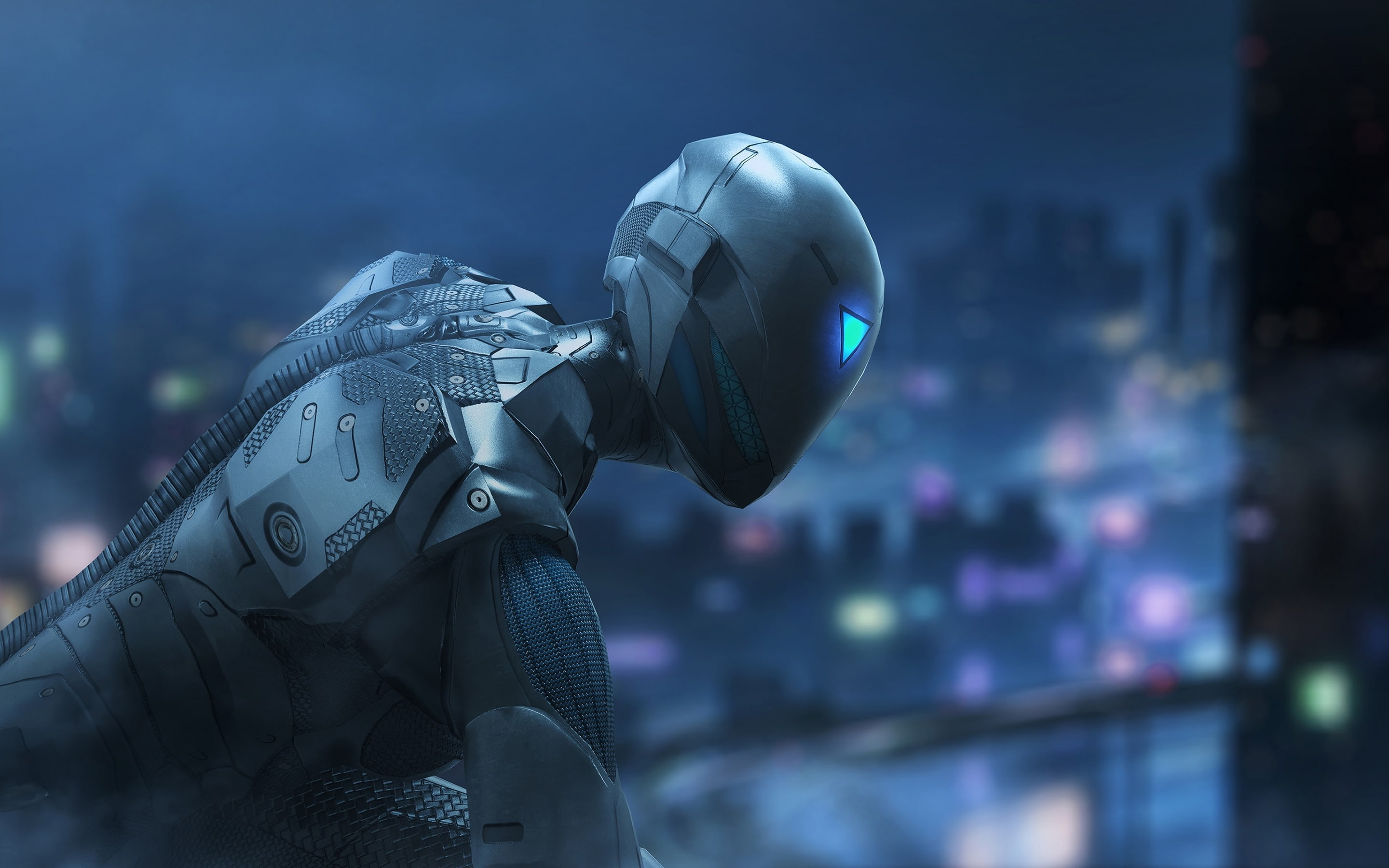 profile view, sci-fi, 2K, saija, raw data, robot, Games, HD Wallpaper
