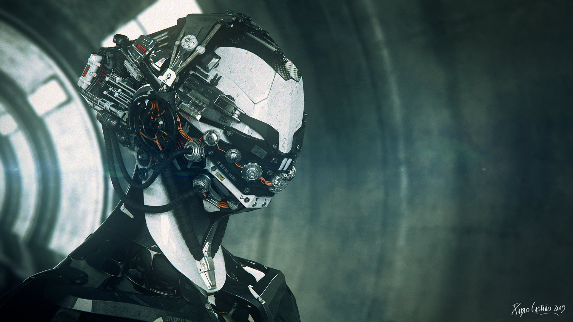 digital art, futuristic, 1080P, science fiction, 2015 (Year), robot, HD Wallpaper