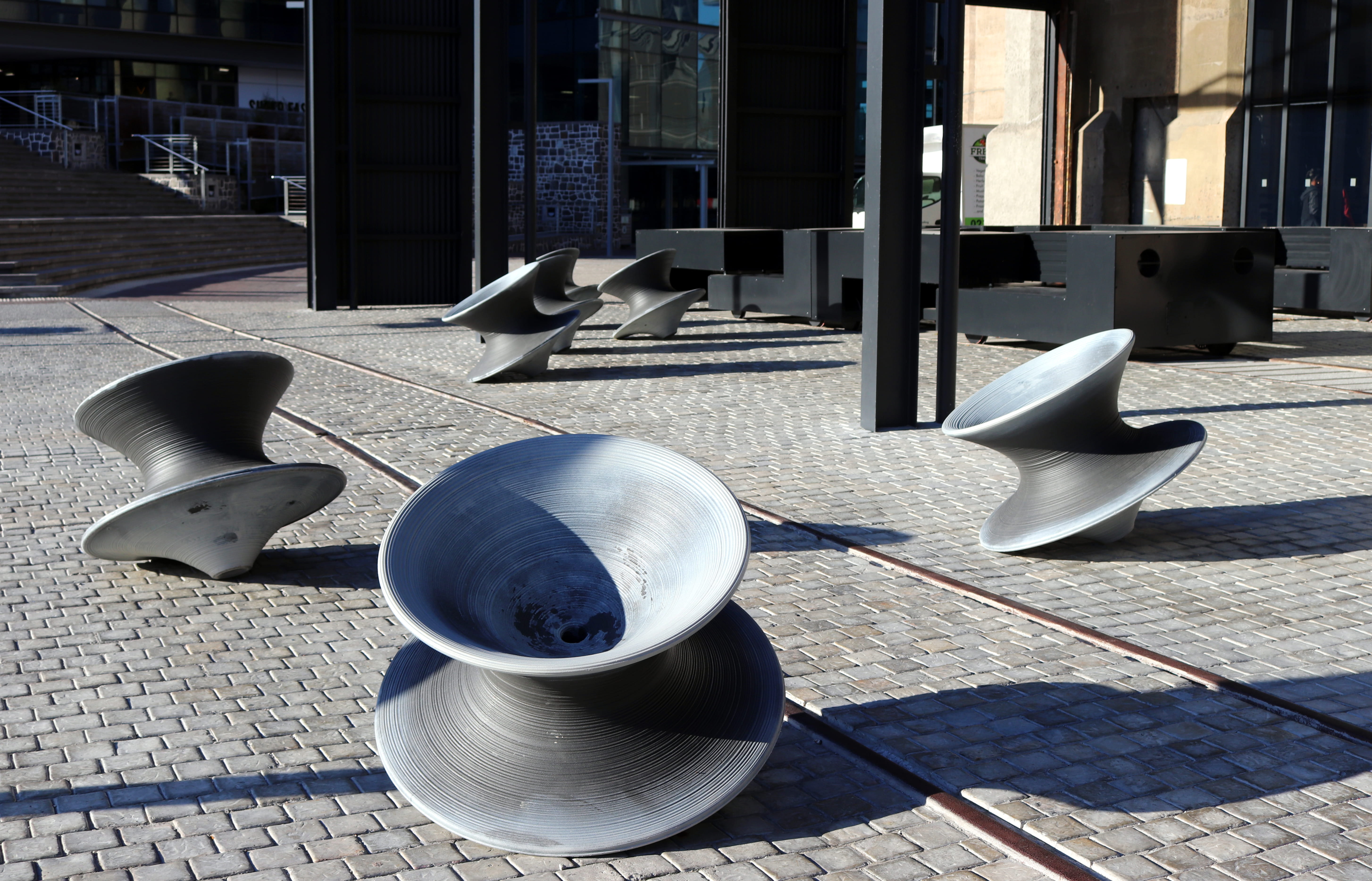 zeiss, building exterior, silo 3, 5K, no people, cup, plaza, sunlight, mocaa, high angle view, still life, street, day, alloy, silo, art, bricks, district, HD Wallpaper