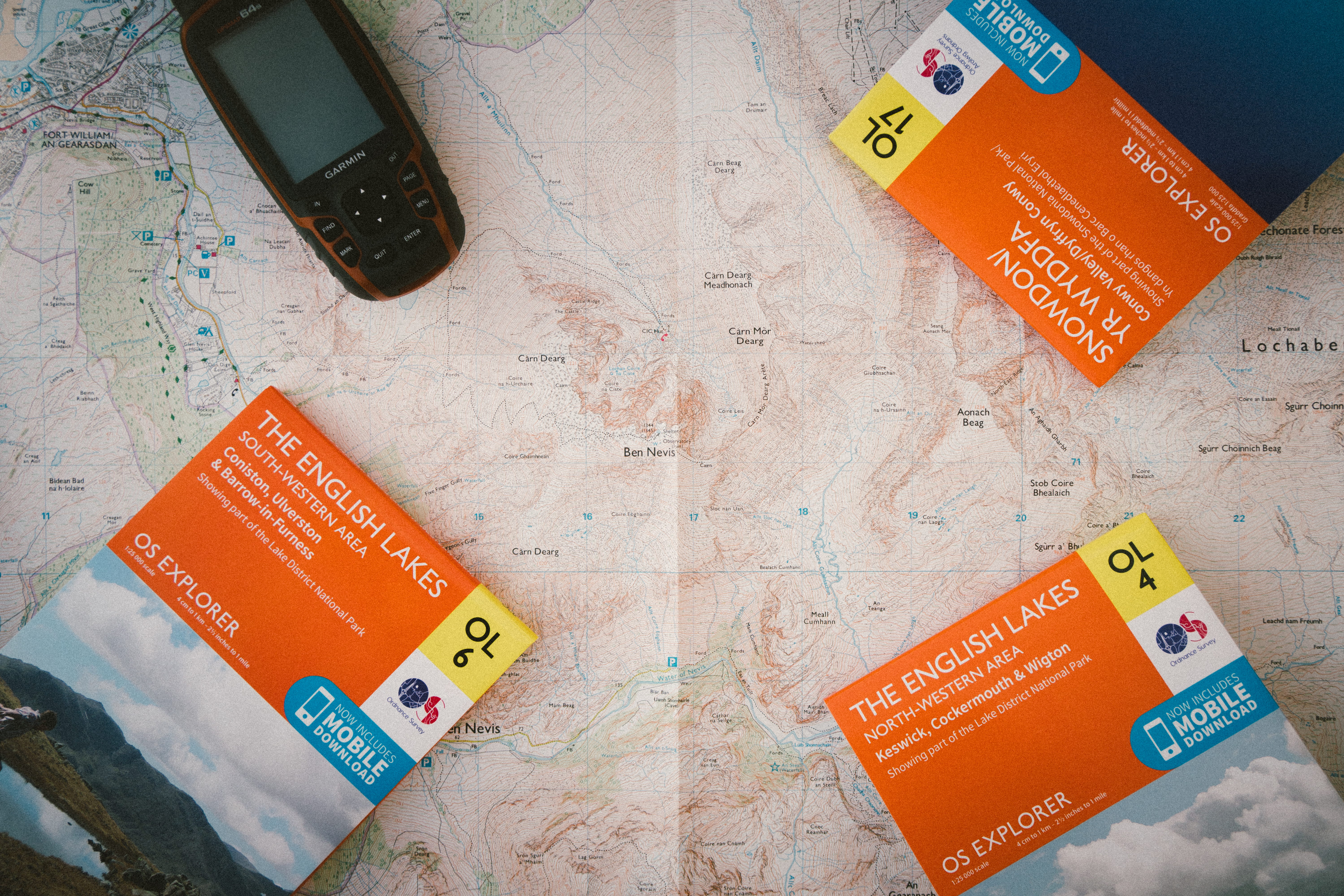 phone, lakes, close-up, map, explore, indoors, wood - material, labeled, 5K, communication, gps, still life, directions, ordnance survey, tree, garmin, HD Wallpaper