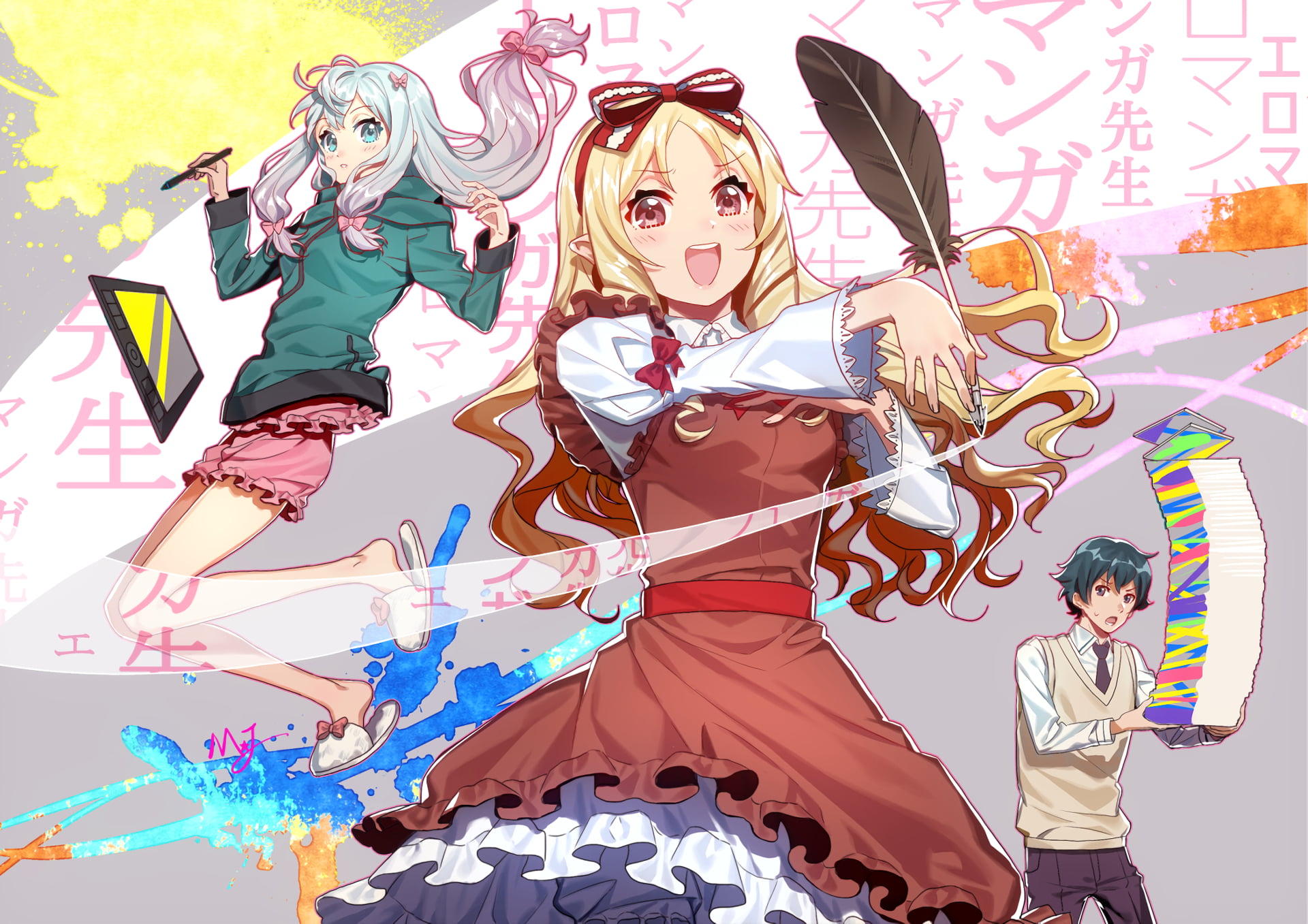 three quarter length, people, front view, art and craft, leisure activity, men, lifestyles, creativity, amusement park, Eromanga-sensei, Izumi Sagiri, arts culture and entertainment, HD Wallpaper