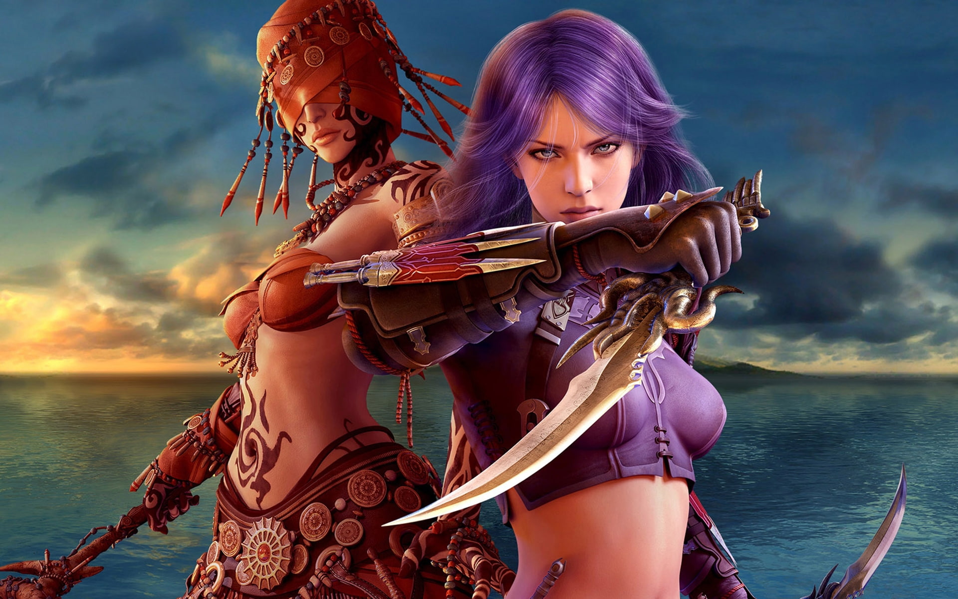 girl, 1080P, kootation, female, women, fantasy, hd, warrior, desktop, HD Wallpaper