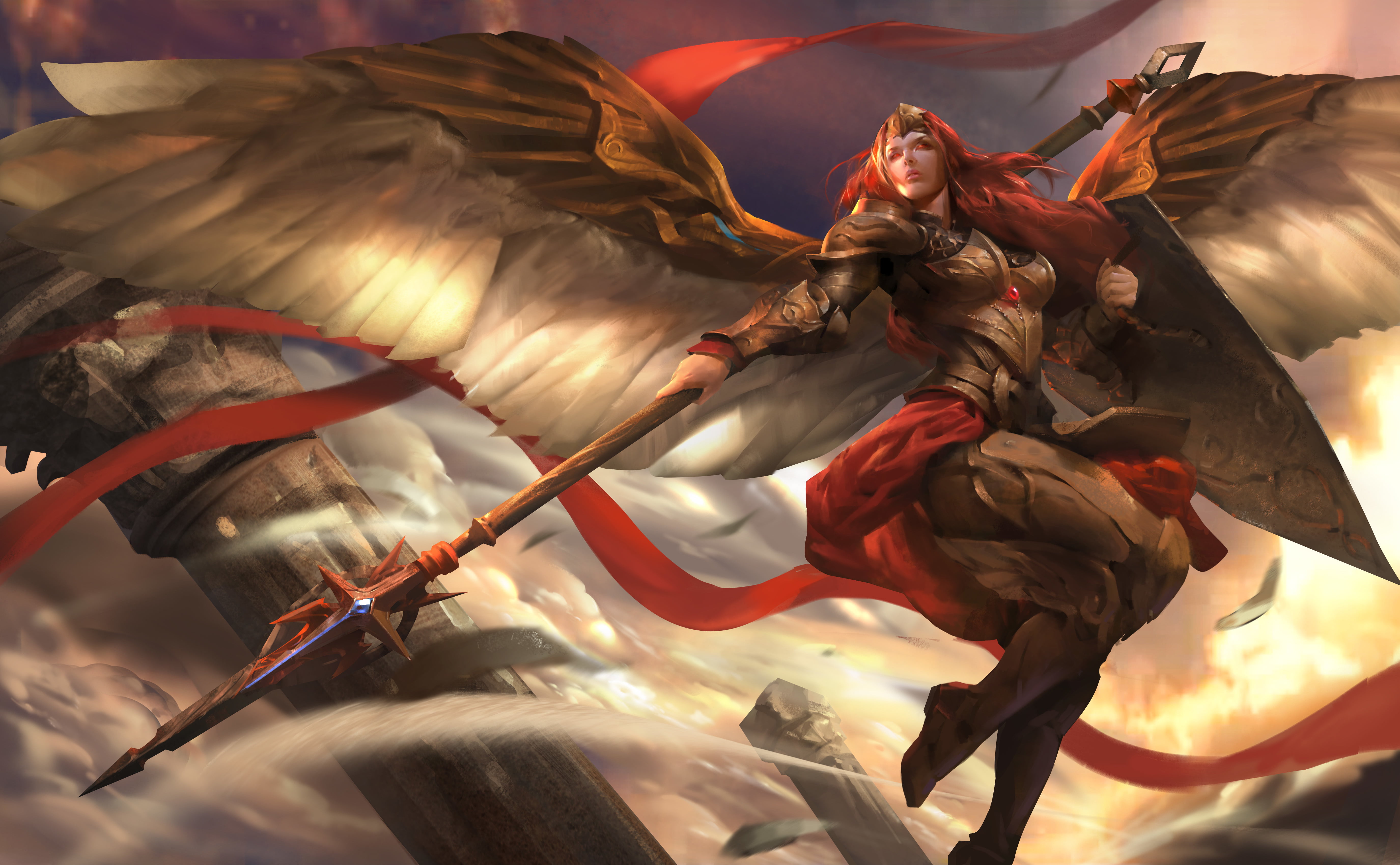 shield, Adkarna Valkyrie, representation, leisure activity, day, group of people, Heroes of Newerth, holding, arts culture and entertainment, HD Wallpaper
