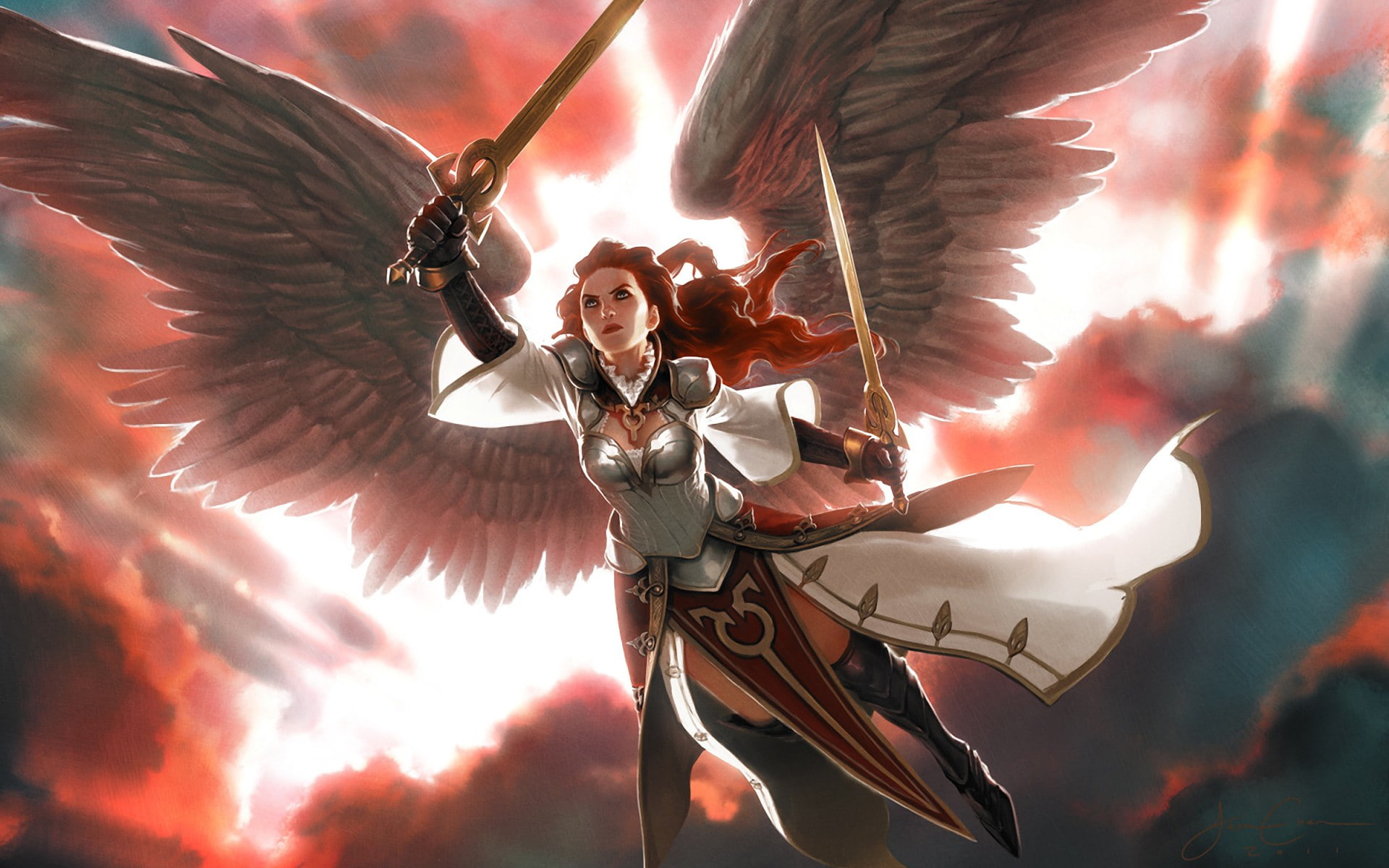 1080P, Magic: The Gathering, fantasy art, valkyries, HD Wallpaper