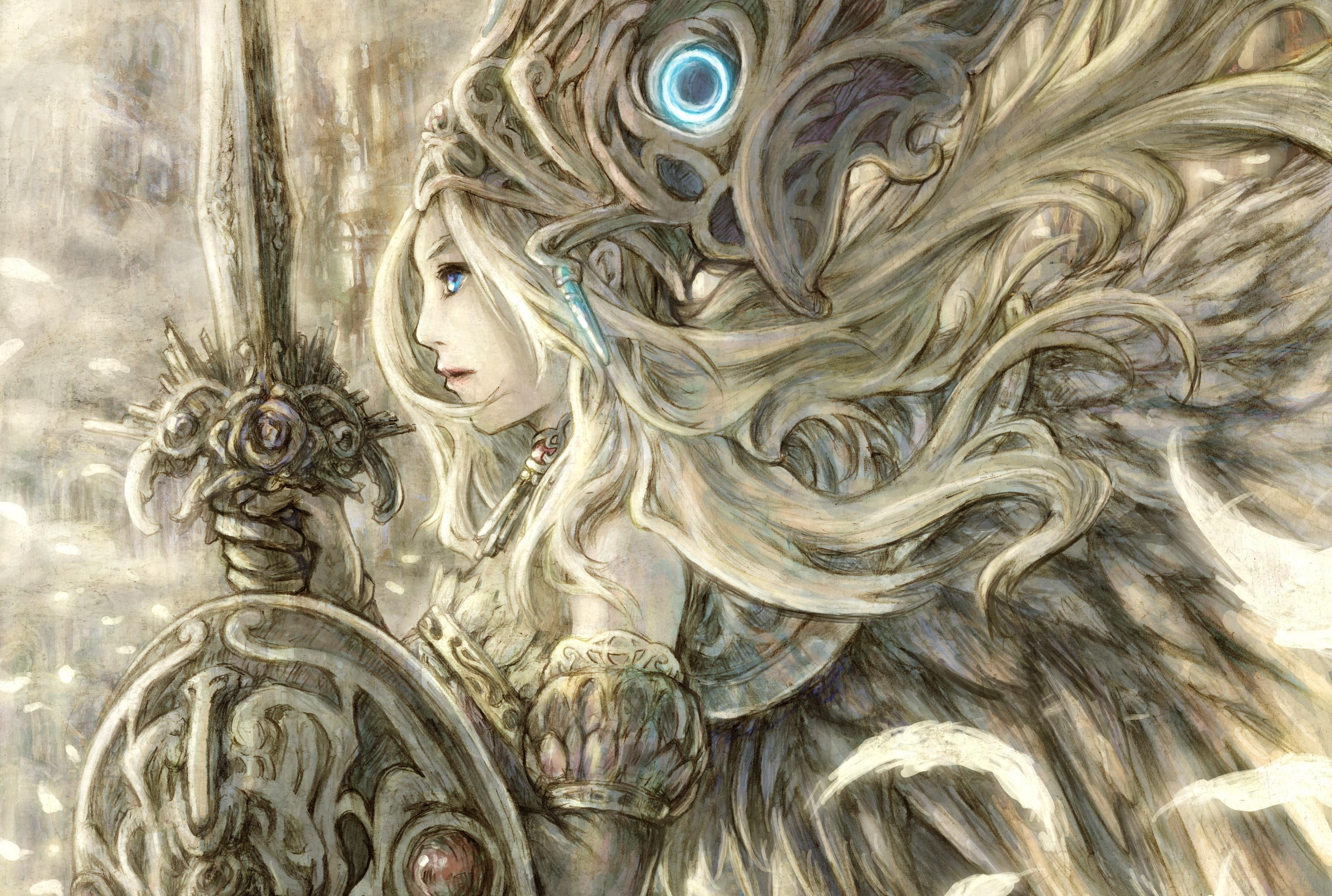 2K, sword, girl, art, hair, valkyrie, HD Wallpaper