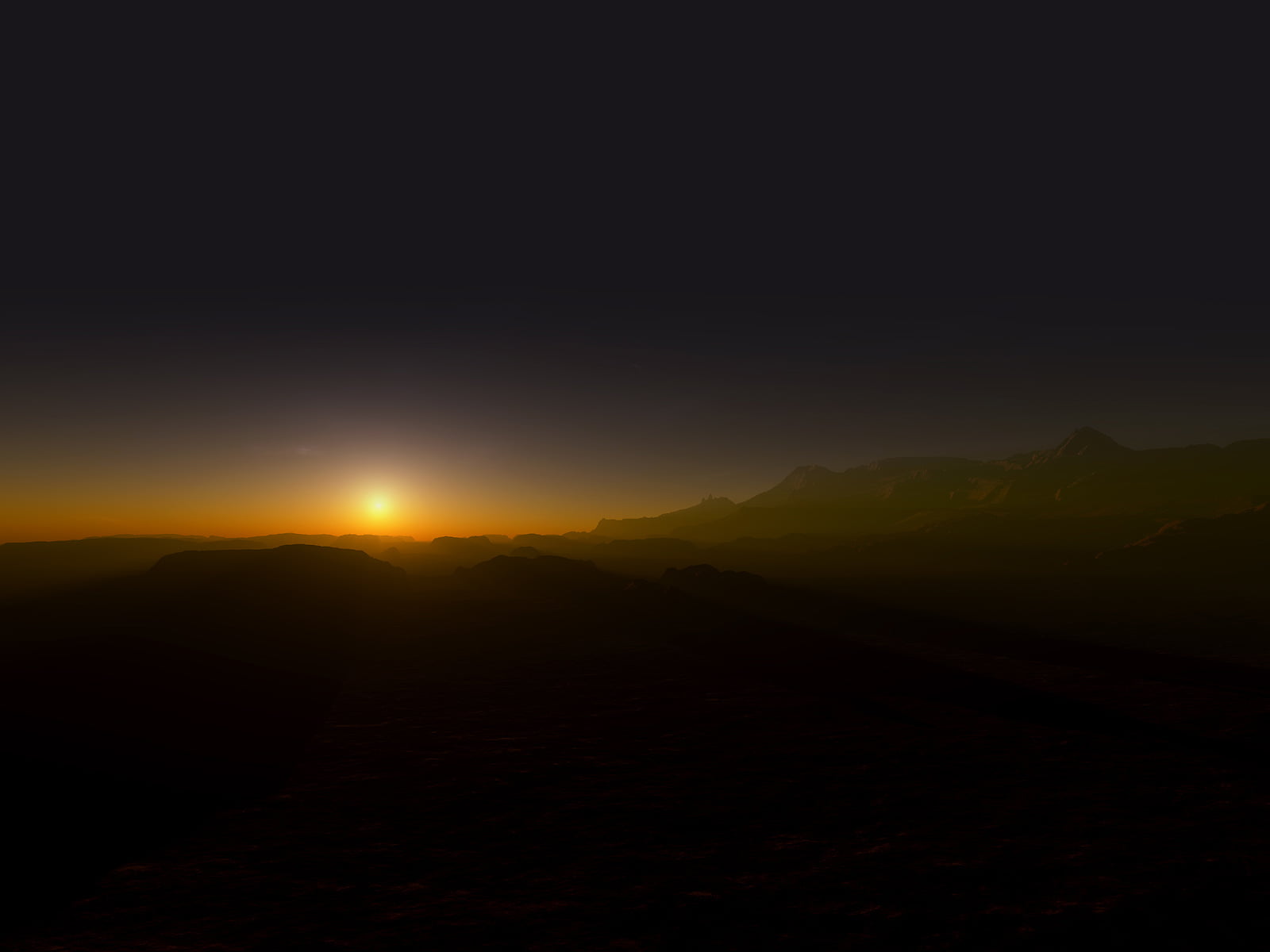 landscape, copy space, scenics - nature, night, the sun, mountain range, moonlight, nature, mountain, tranquil scene, silhouette, sky, 720P, no people, HD Wallpaper