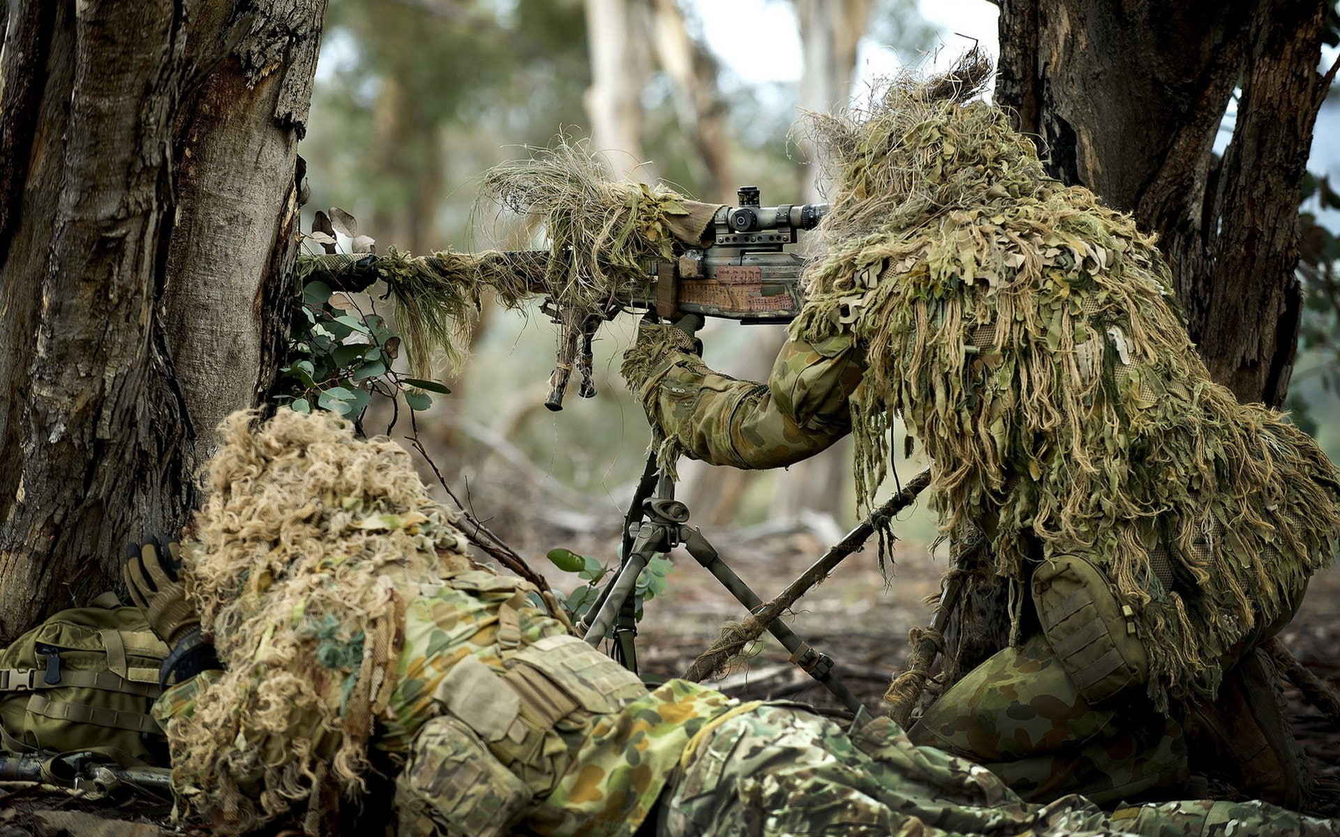 soldier, forest, gun, 1080P, weapon, military, sniper, army, HD Wallpaper