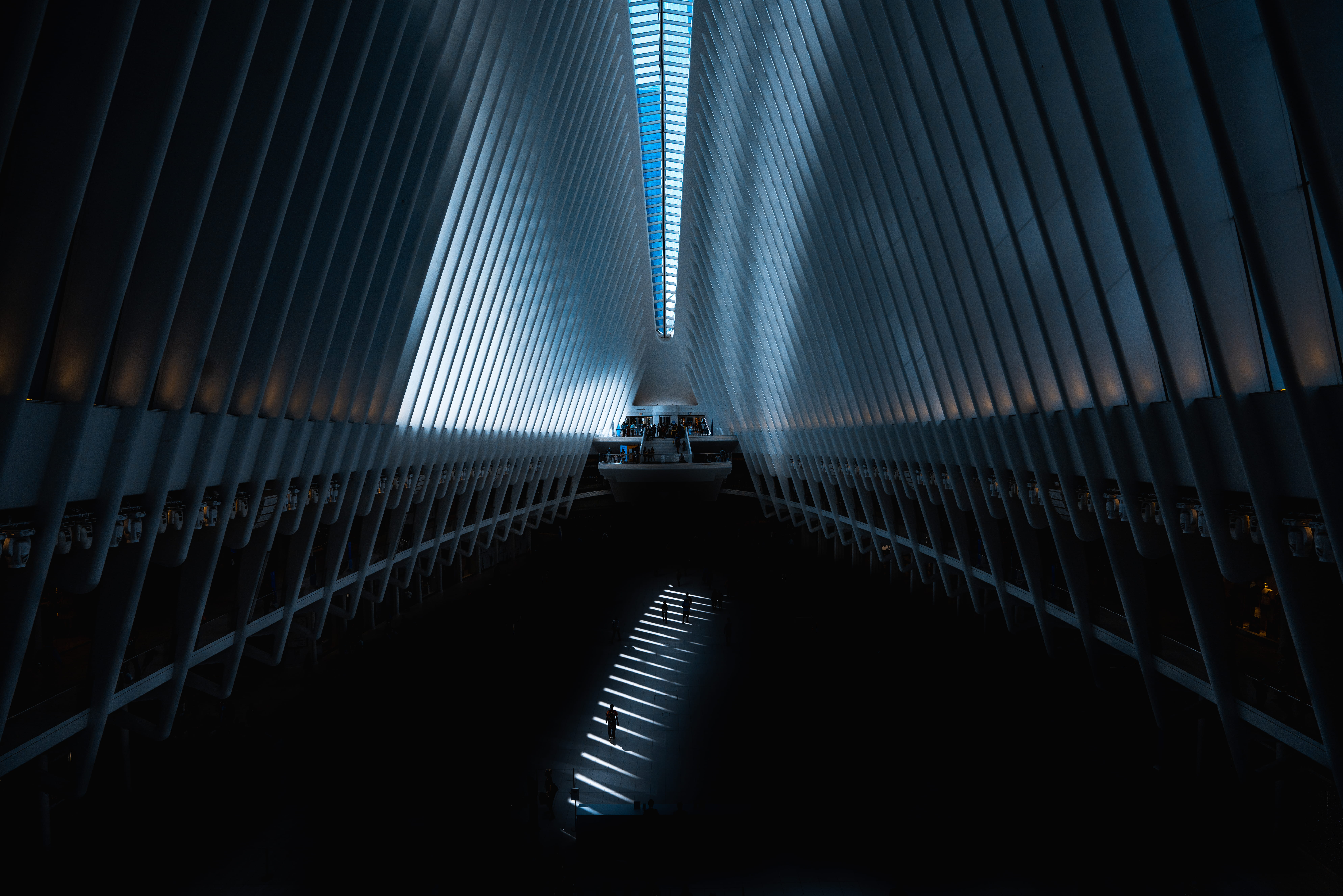 no People, building, people, business, hall, metal, reflection, 8K, abstract, technology, steel, oculu, shadow, urban Scene, built Structure, interior, HD Wallpaper